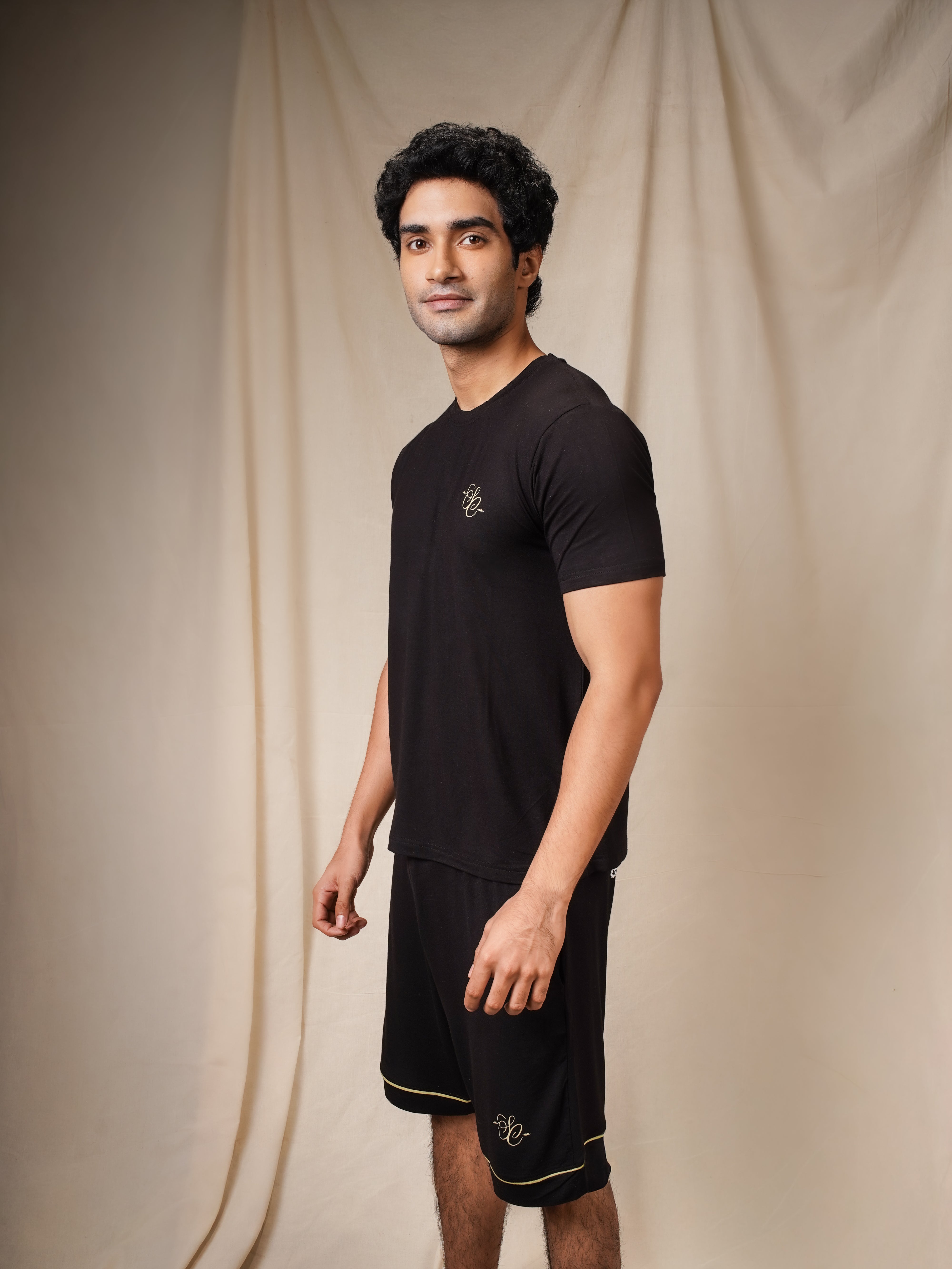 Men’s TENCEL™ Modal T Shirt & Shorts Sleepwear Set - Midnight Drift