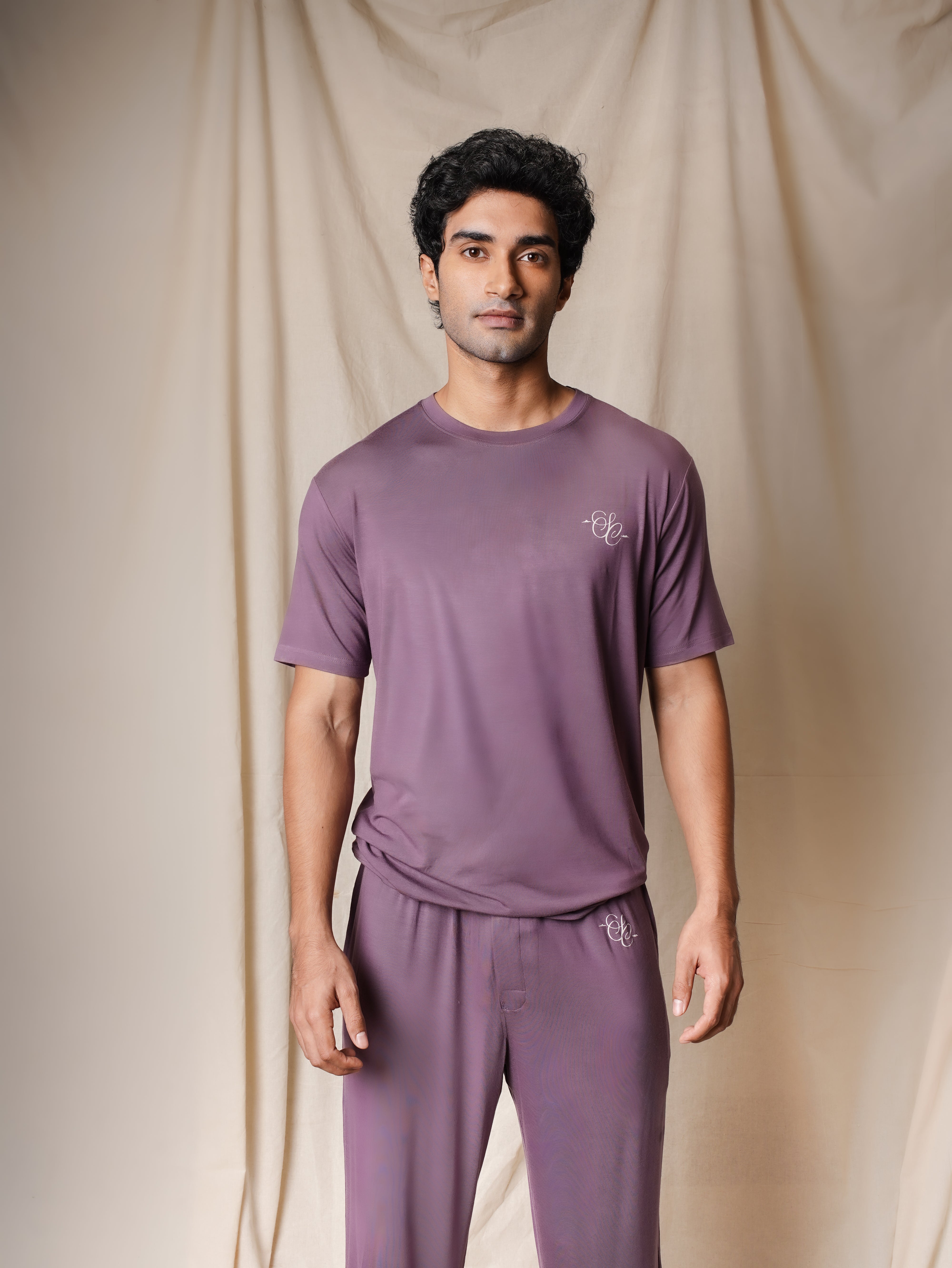Men’s TENCEL™ Modal T Shirt & Pyjama Sleepwear Set - Evening Muse