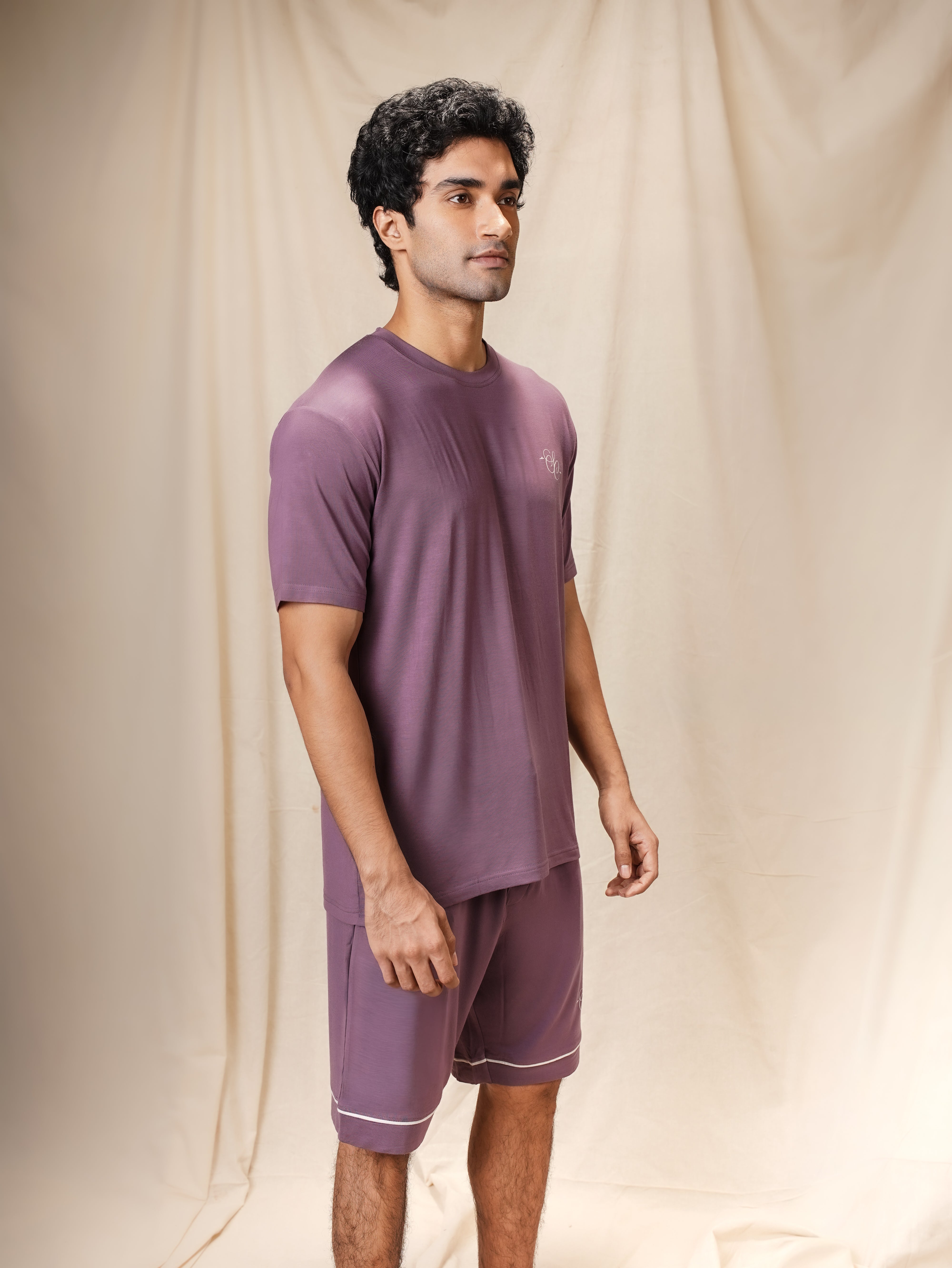 Men’s TENCEL™ Modal T Shirt & Shorts Sleepwear Set - Evening Muse