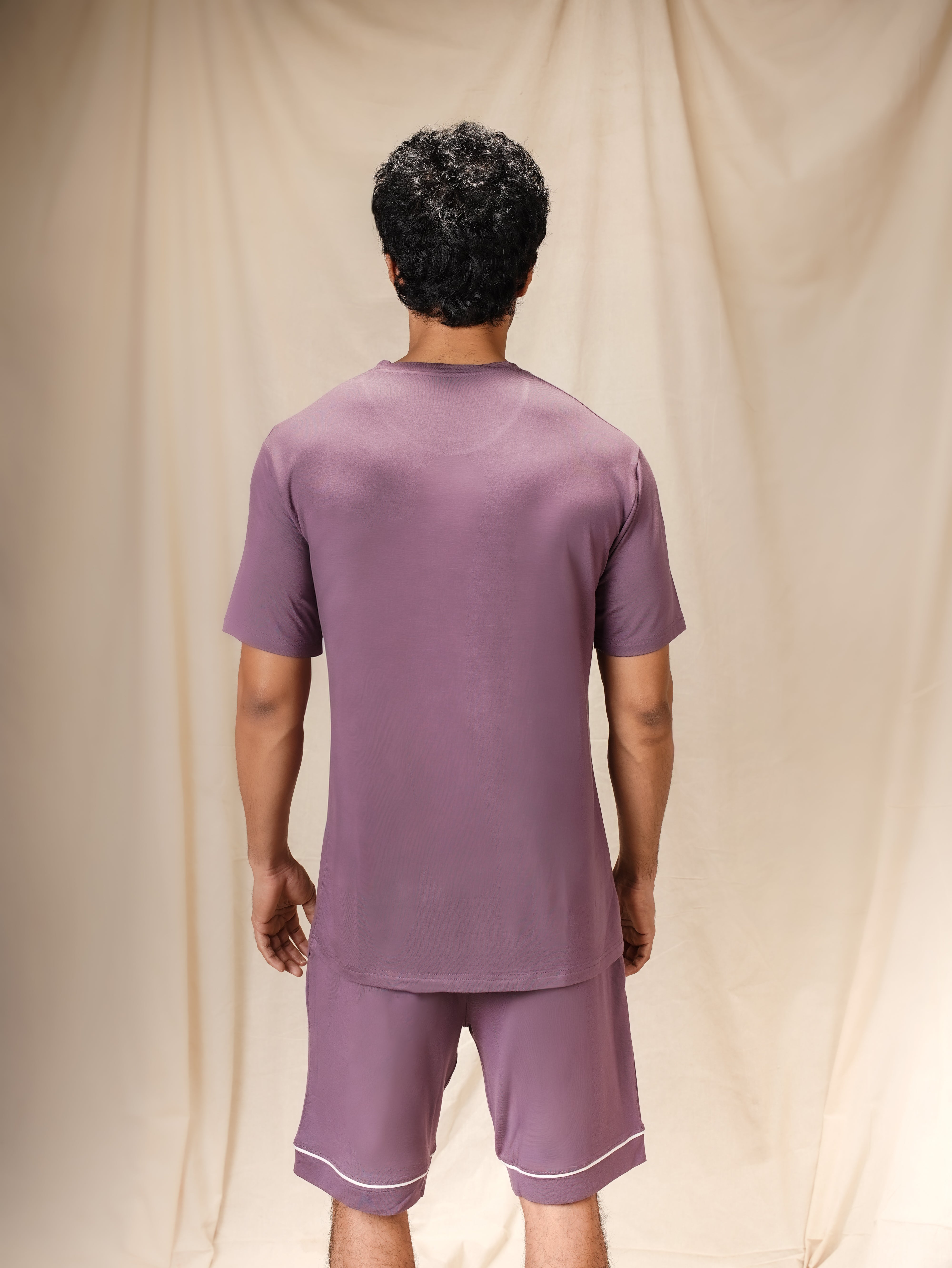 Men’s TENCEL™ Modal T Shirt & Shorts Sleepwear Set - Evening Muse