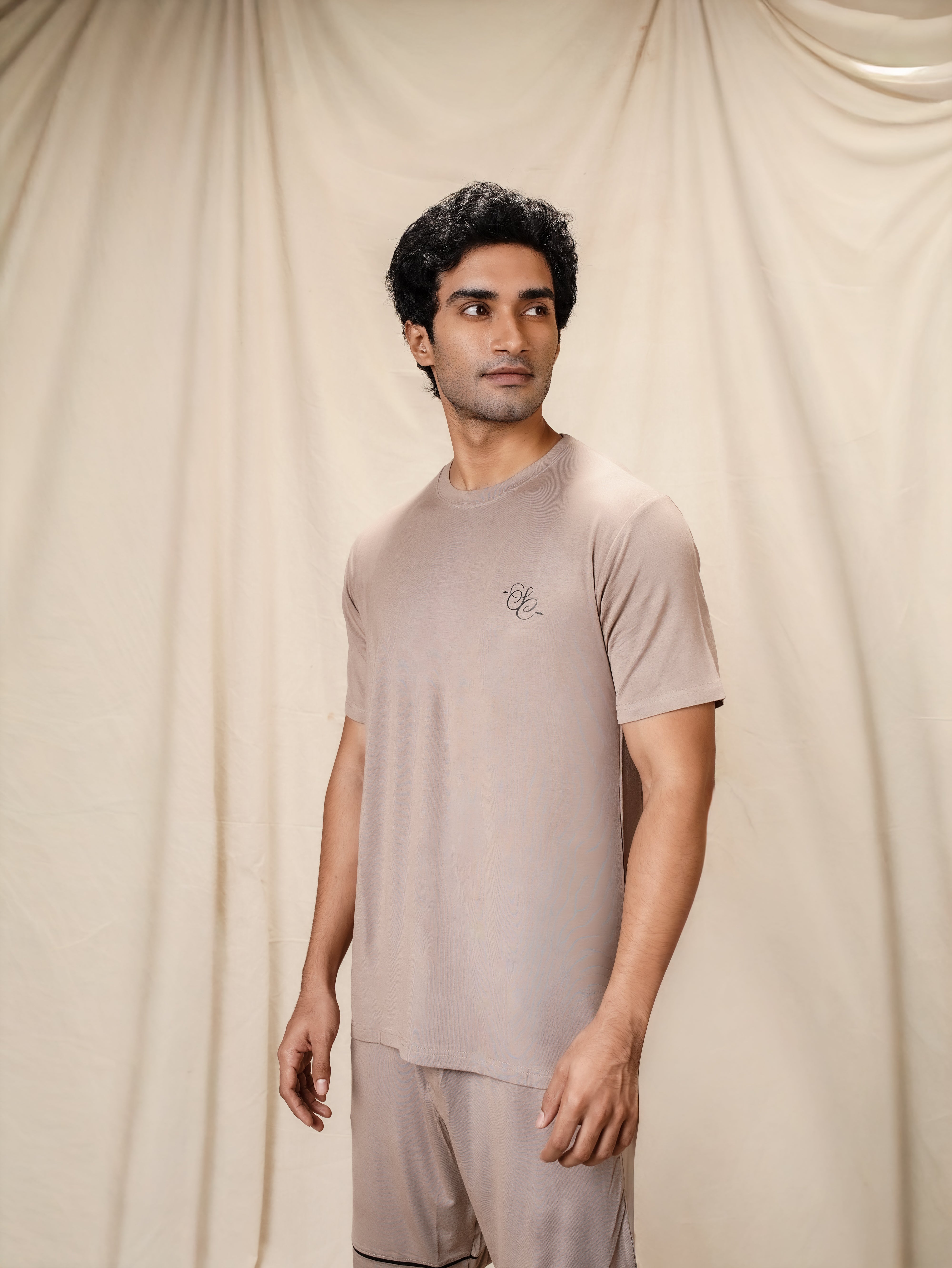 Men’s TENCEL™ Modal T Shirt & Shorts Sleepwear Set - Quiet Dawn