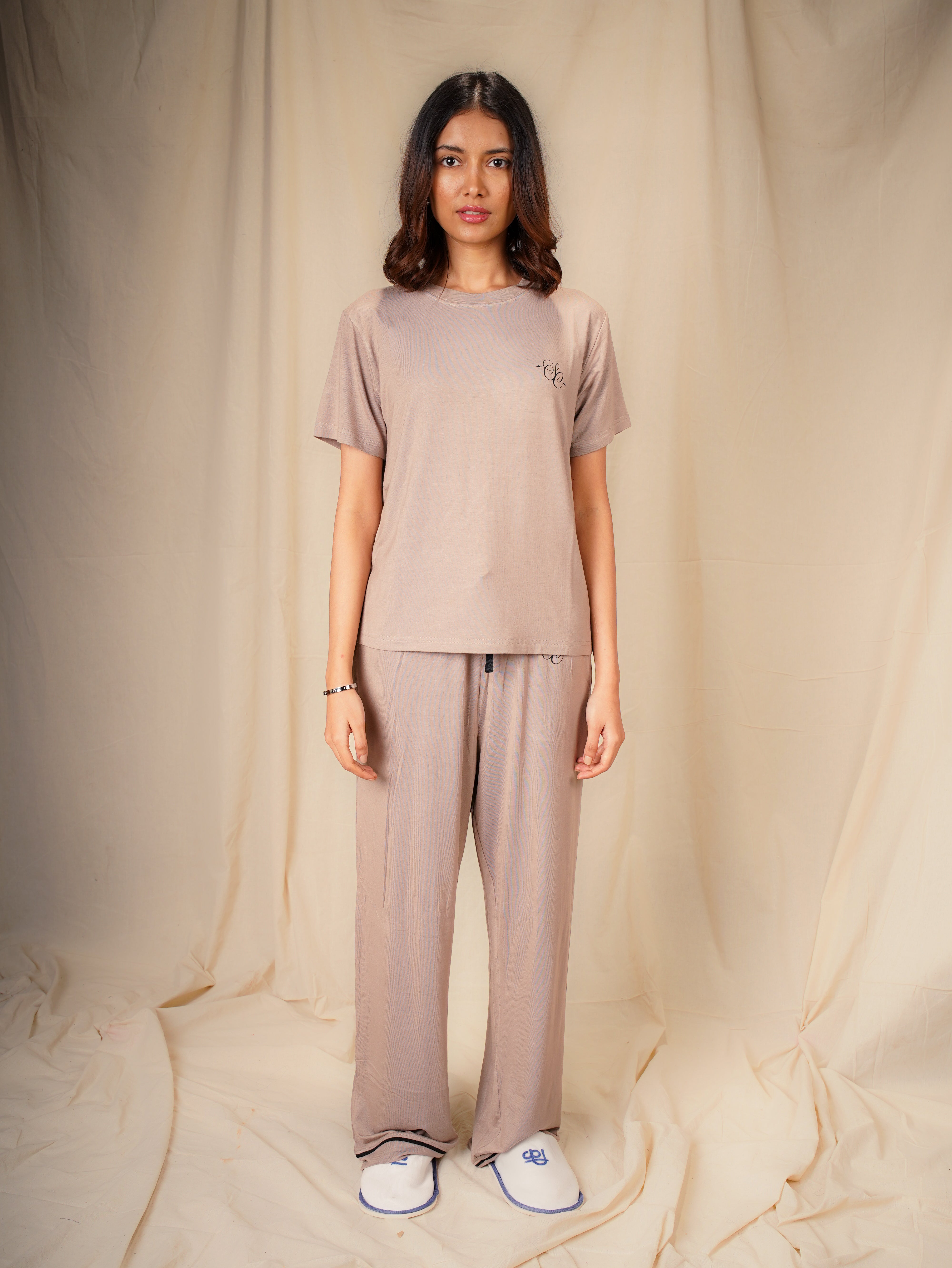 Women’s TENCEL™ Modal T Shirt & Pyjama Sleepwear Set - Quiet Dawn