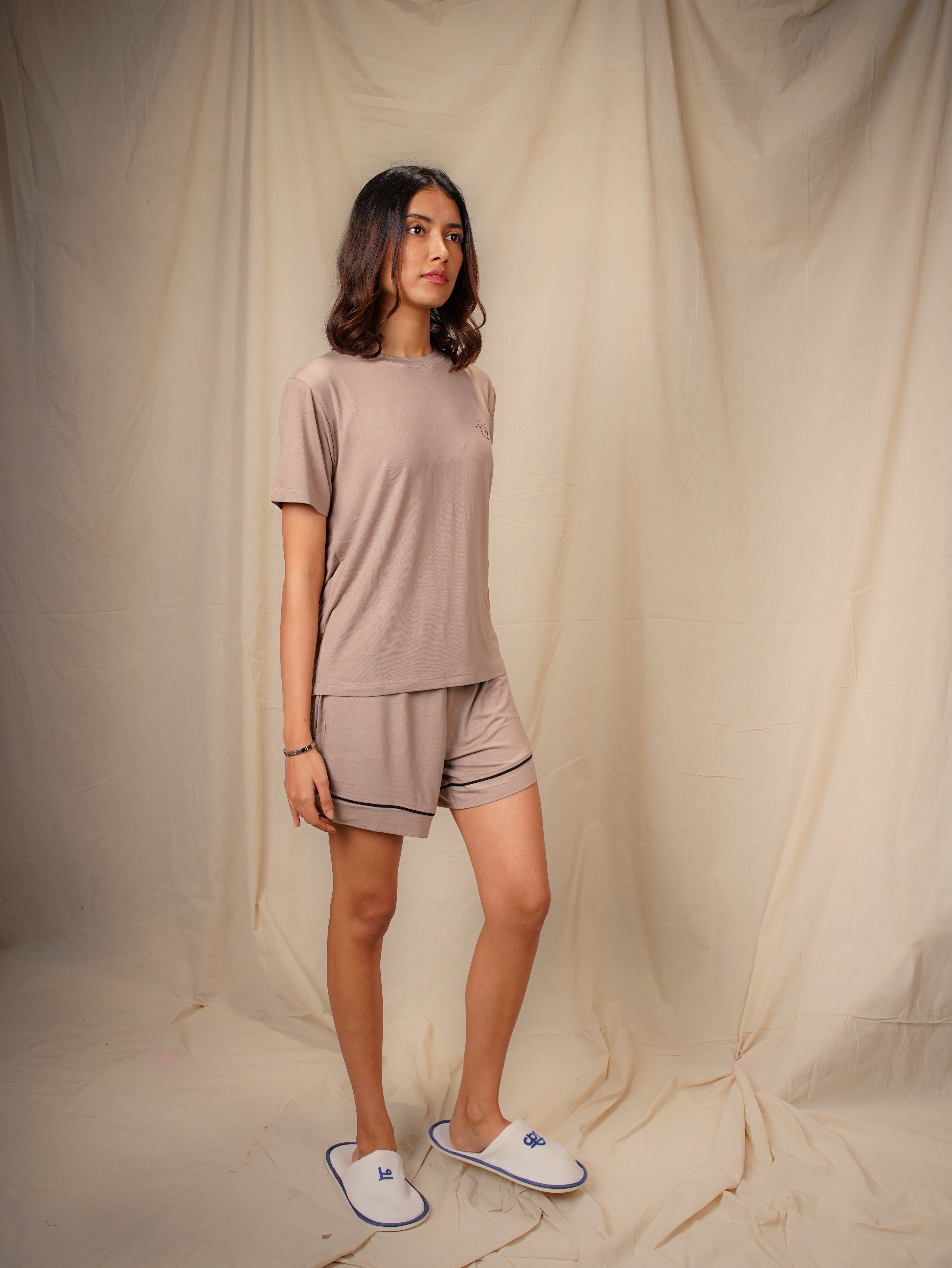 Women’s TENCEL™ Modal T Shirt & Shorts Sleepwear Set - Quiet Dawn