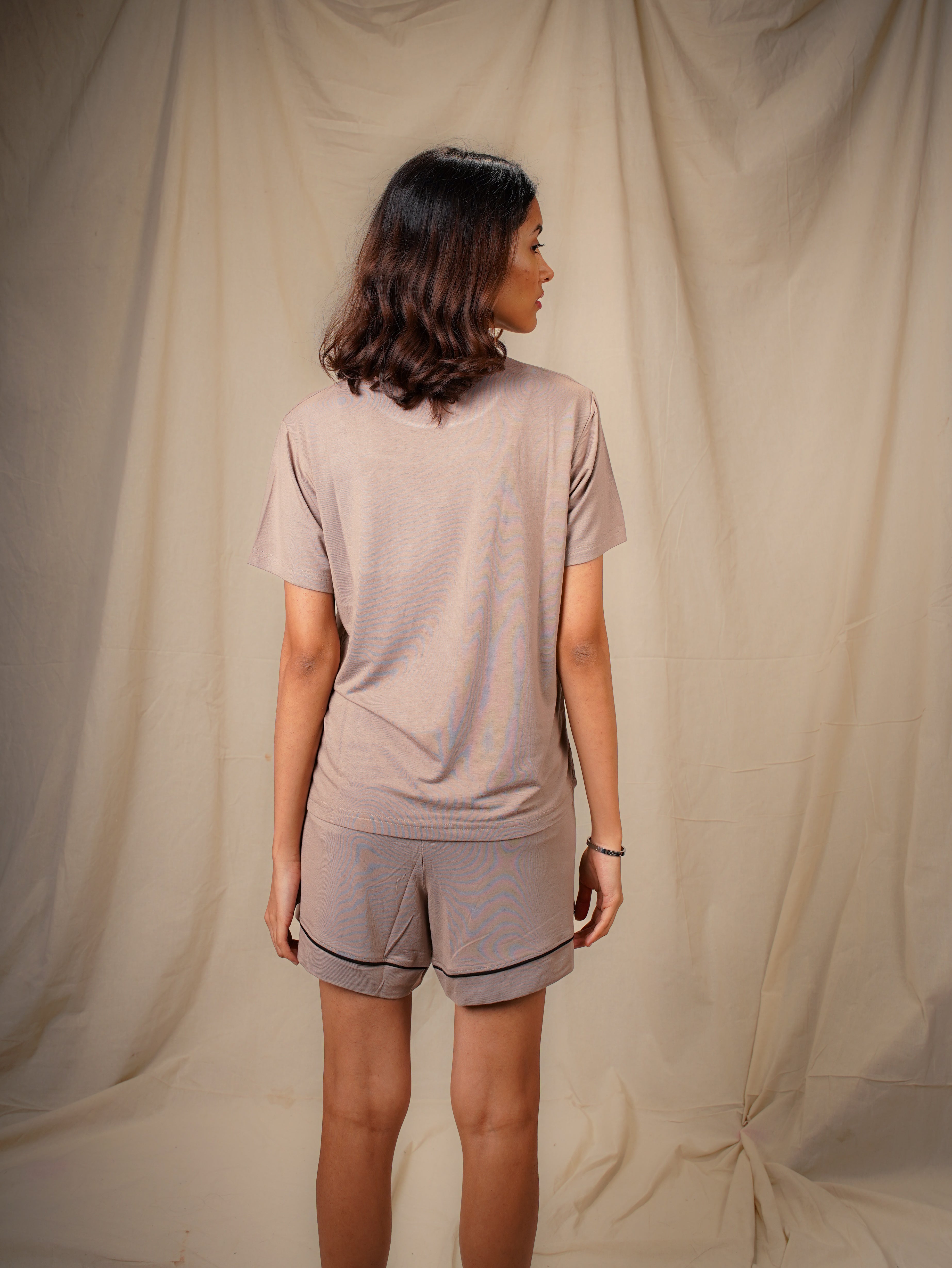 Women’s TENCEL™ Modal T Shirt & Shorts Sleepwear Set - Quiet Dawn
