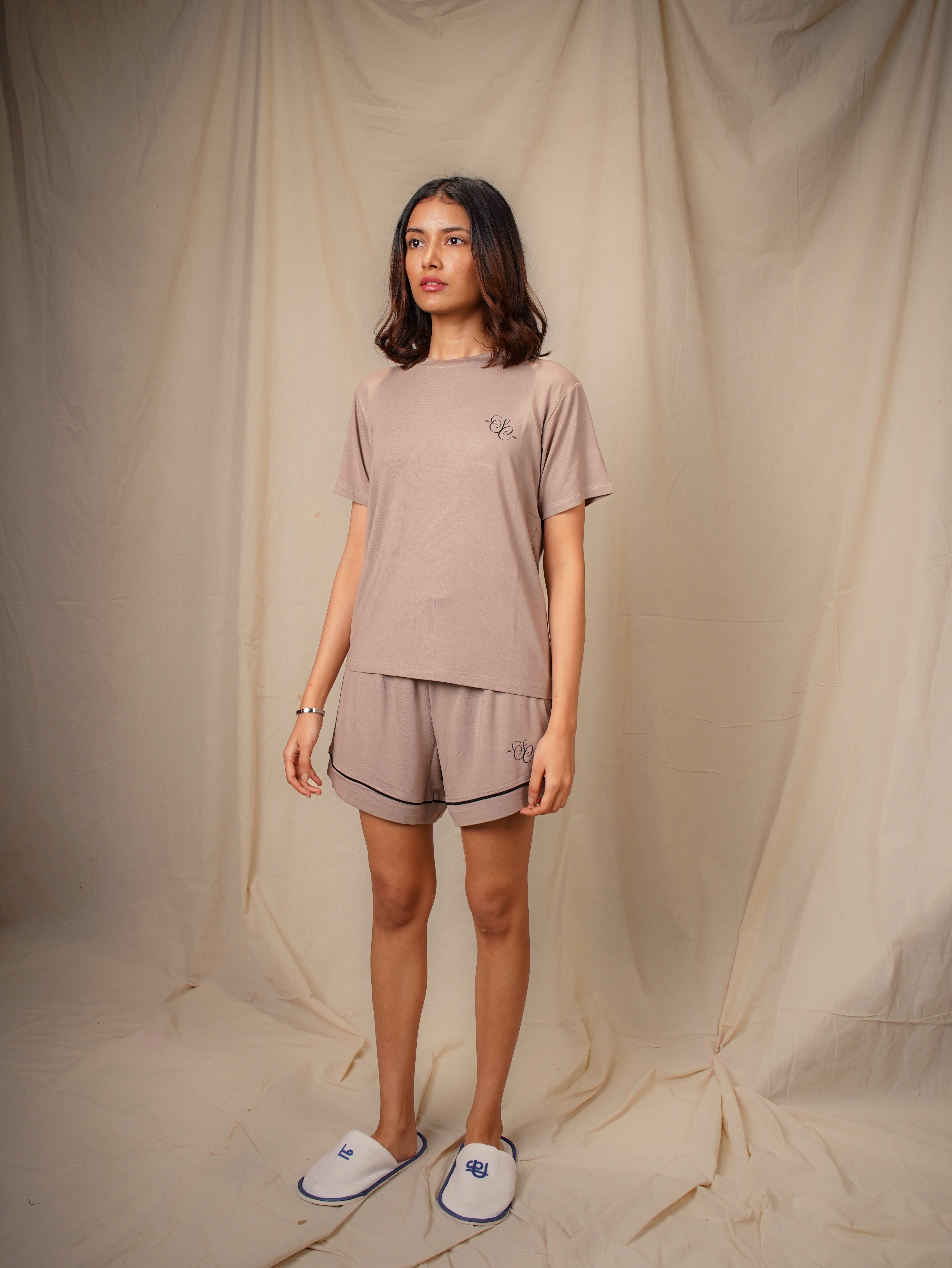 Women’s TENCEL™ Modal T Shirt & Shorts Sleepwear Set - Quiet Dawn
