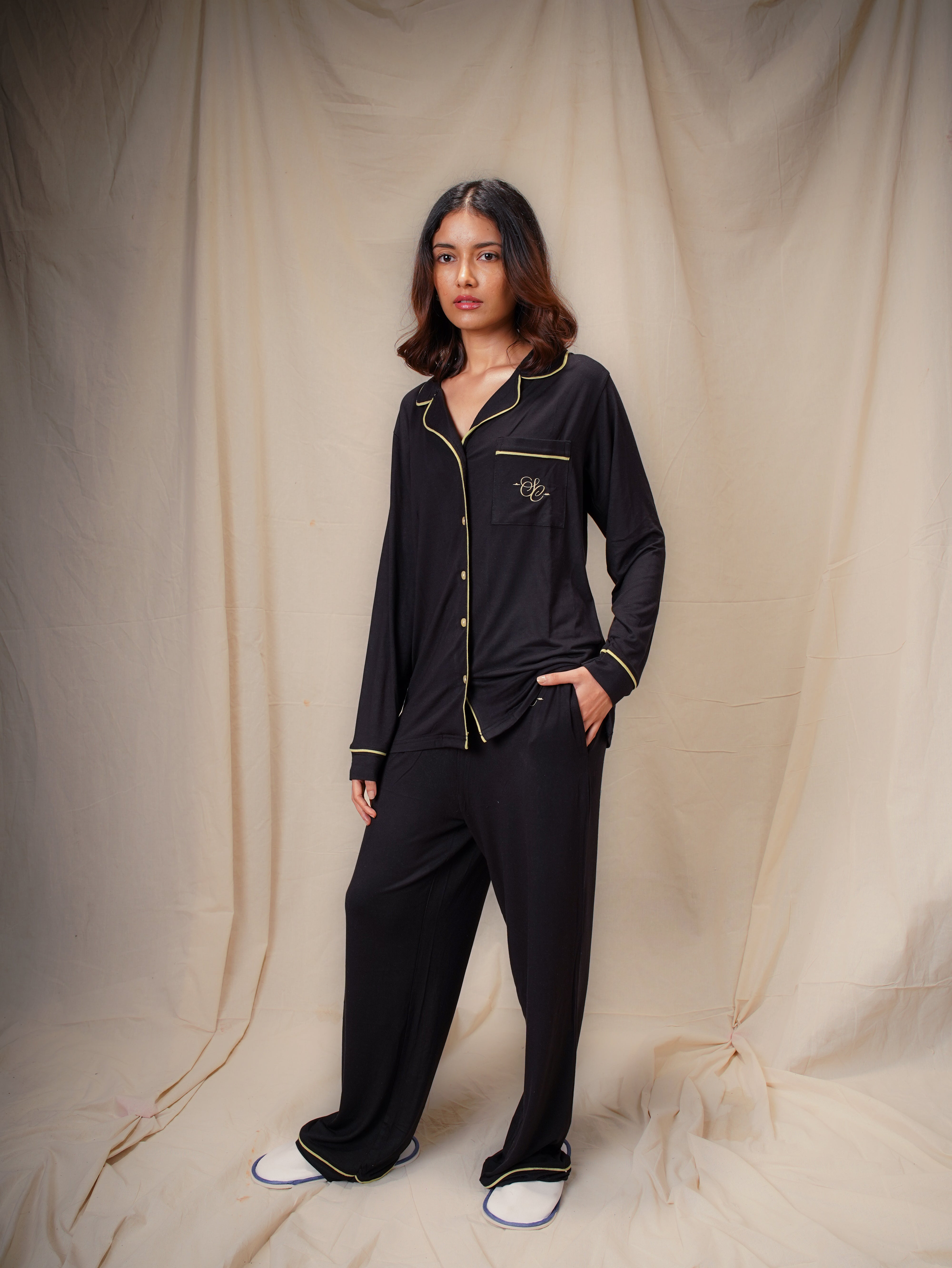 Women’s TENCEL™ Modal Long Sleeve & Pyjama Sleepwear Set - Midnight Drift