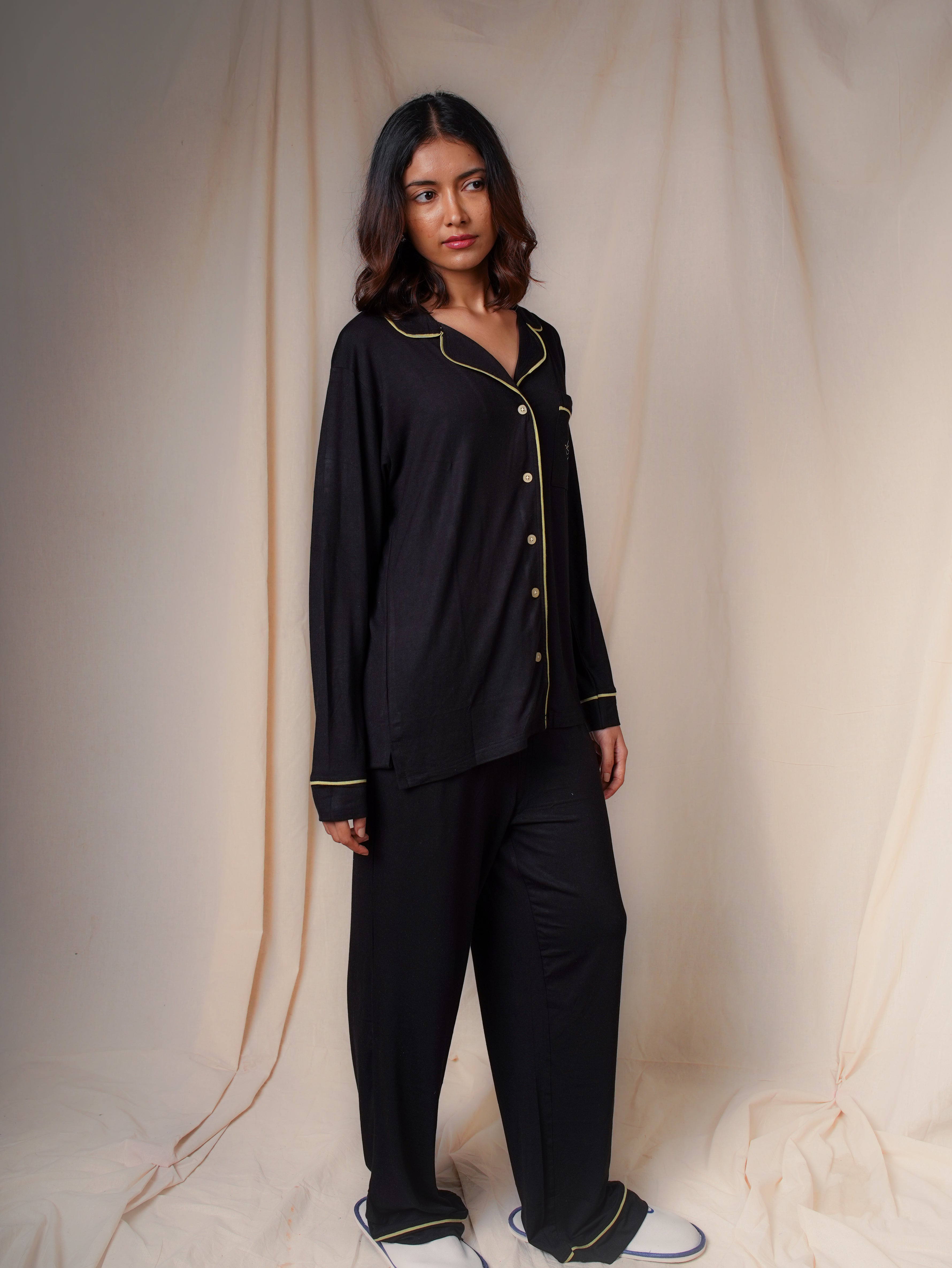 Women’s TENCEL™ Modal Long Sleeve & Pyjama Sleepwear Set - Midnight Drift