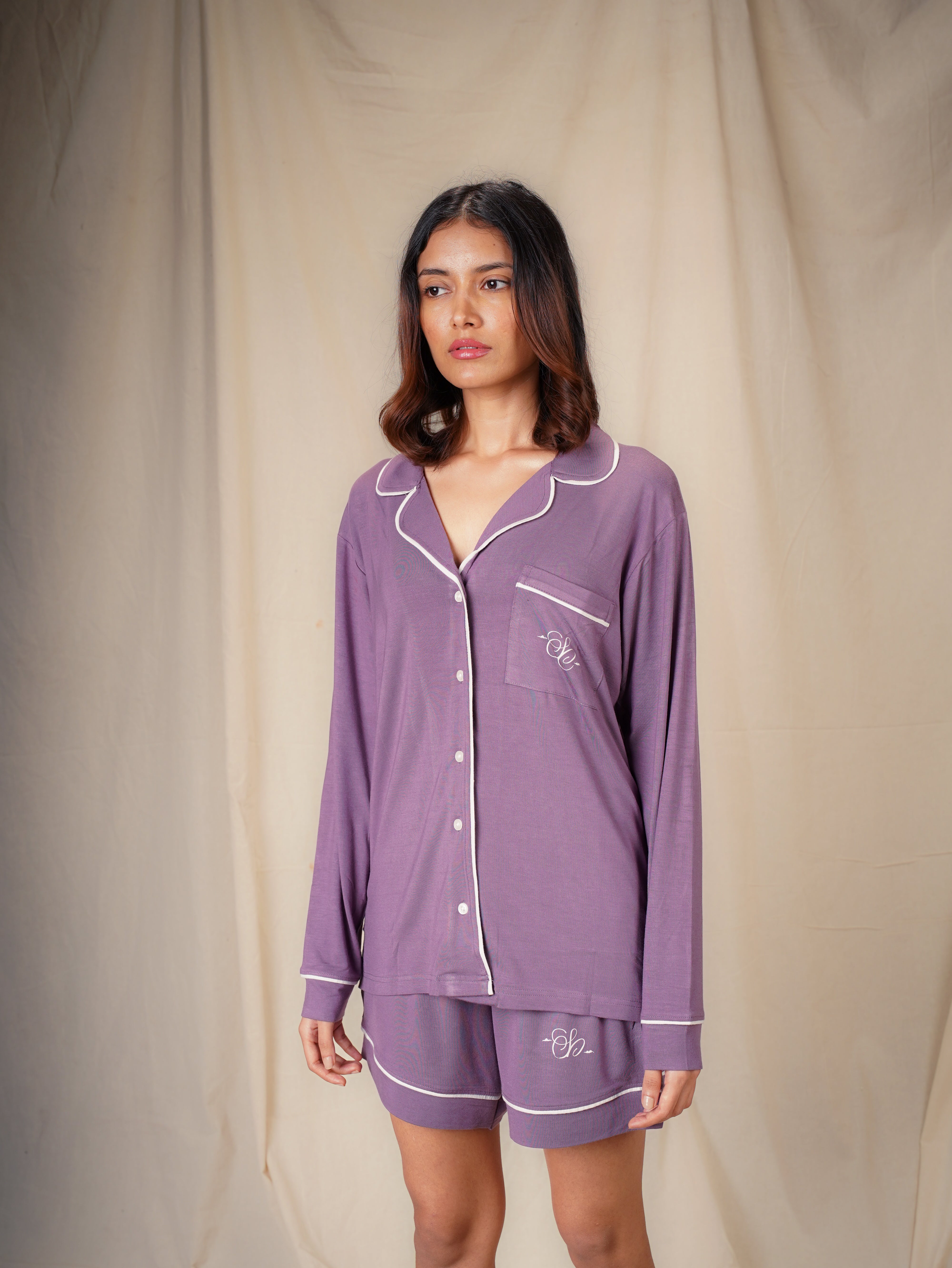 Women’s TENCEL™ Modal Long Sleeve & Shorts Sleepwear Set