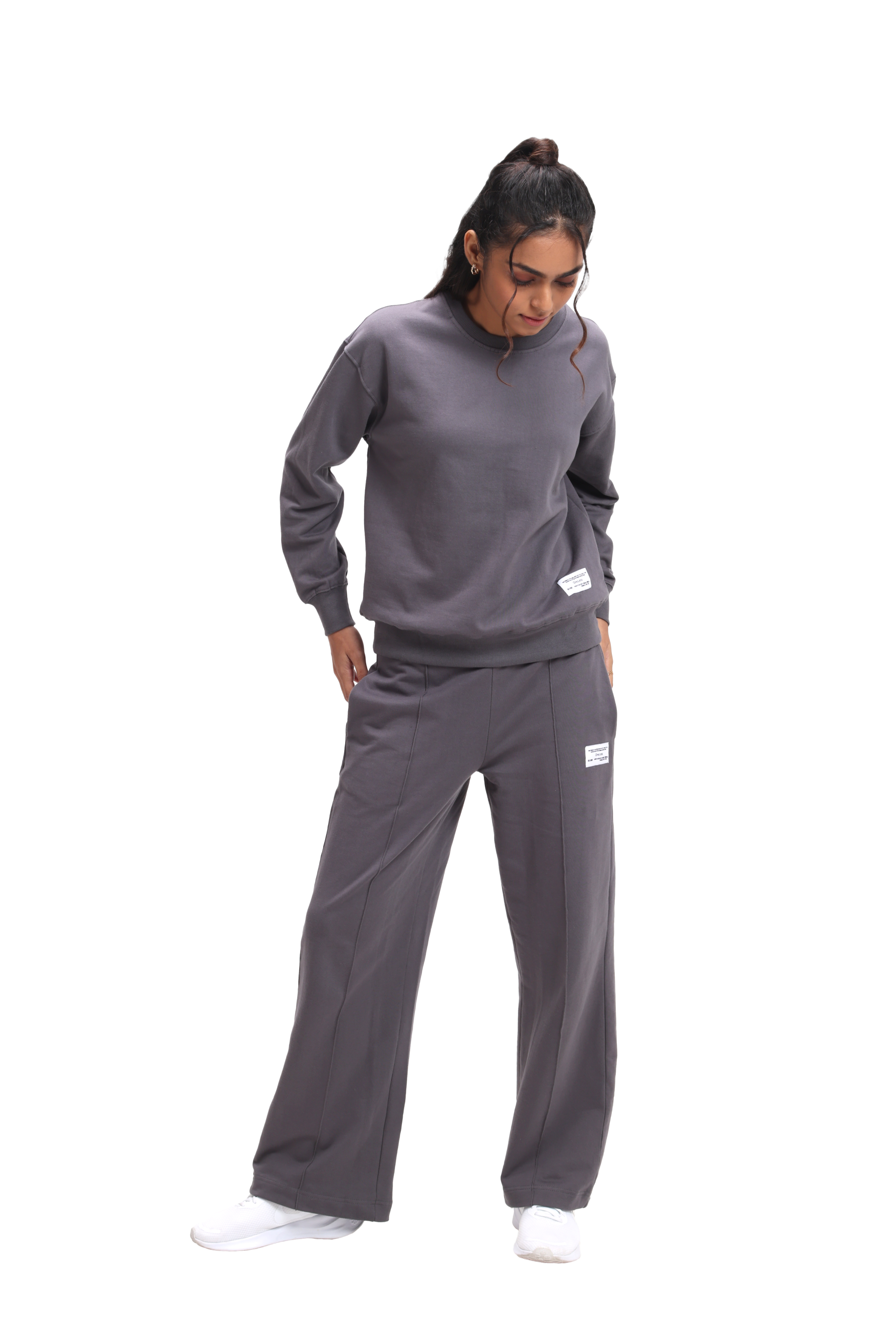 Organic Cotton Straight Sweatpants - STONE