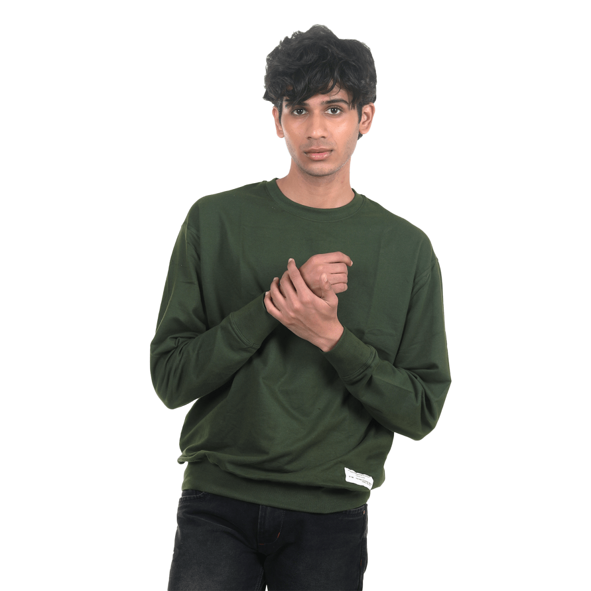 Organic Cotton Sweatshirt - CAMPING GREEN -