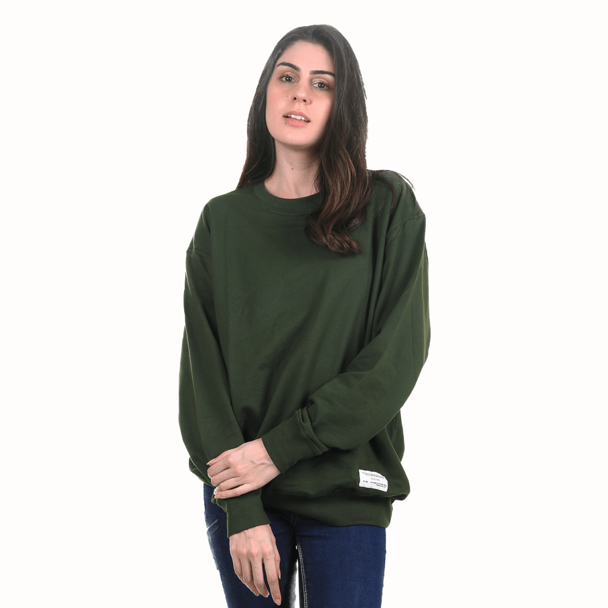 Organic Cotton Sweatshirt - CAMPING GREEN -