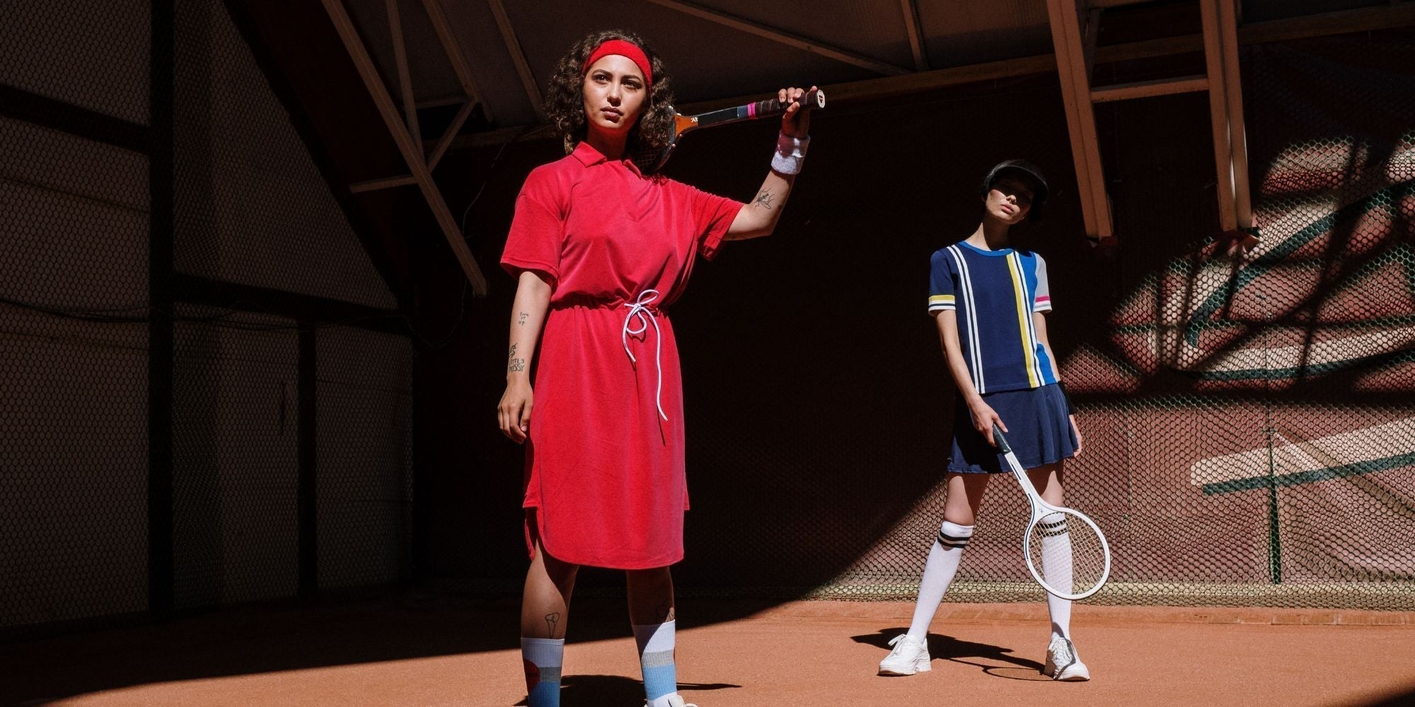 Two models wearing timeless slow fashion clothing that highlights quality, durability, and mindful wardrobe