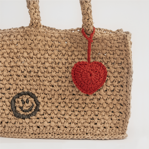 Raffia Keychain - Heart