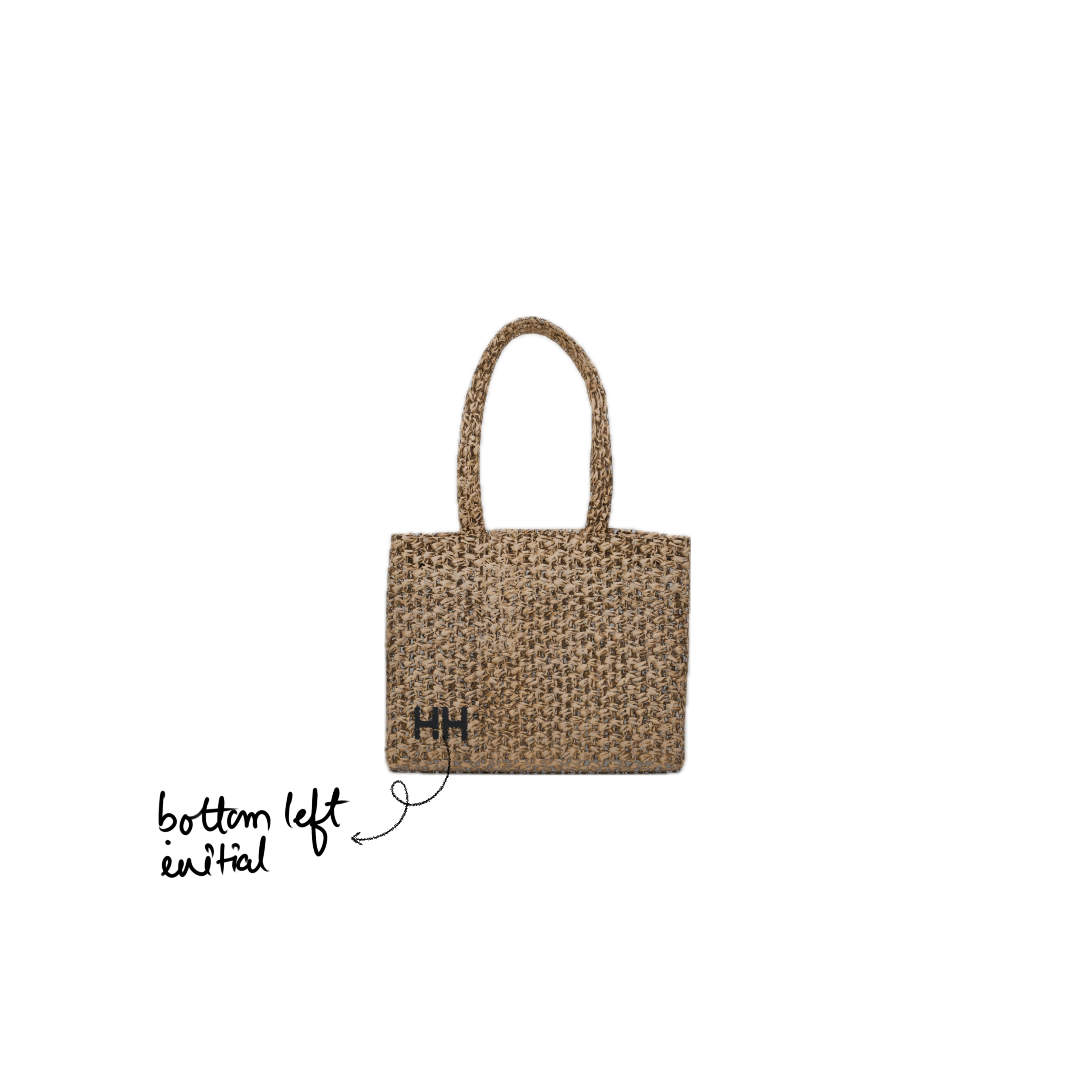 Custom Raffia Mini Tote Bag