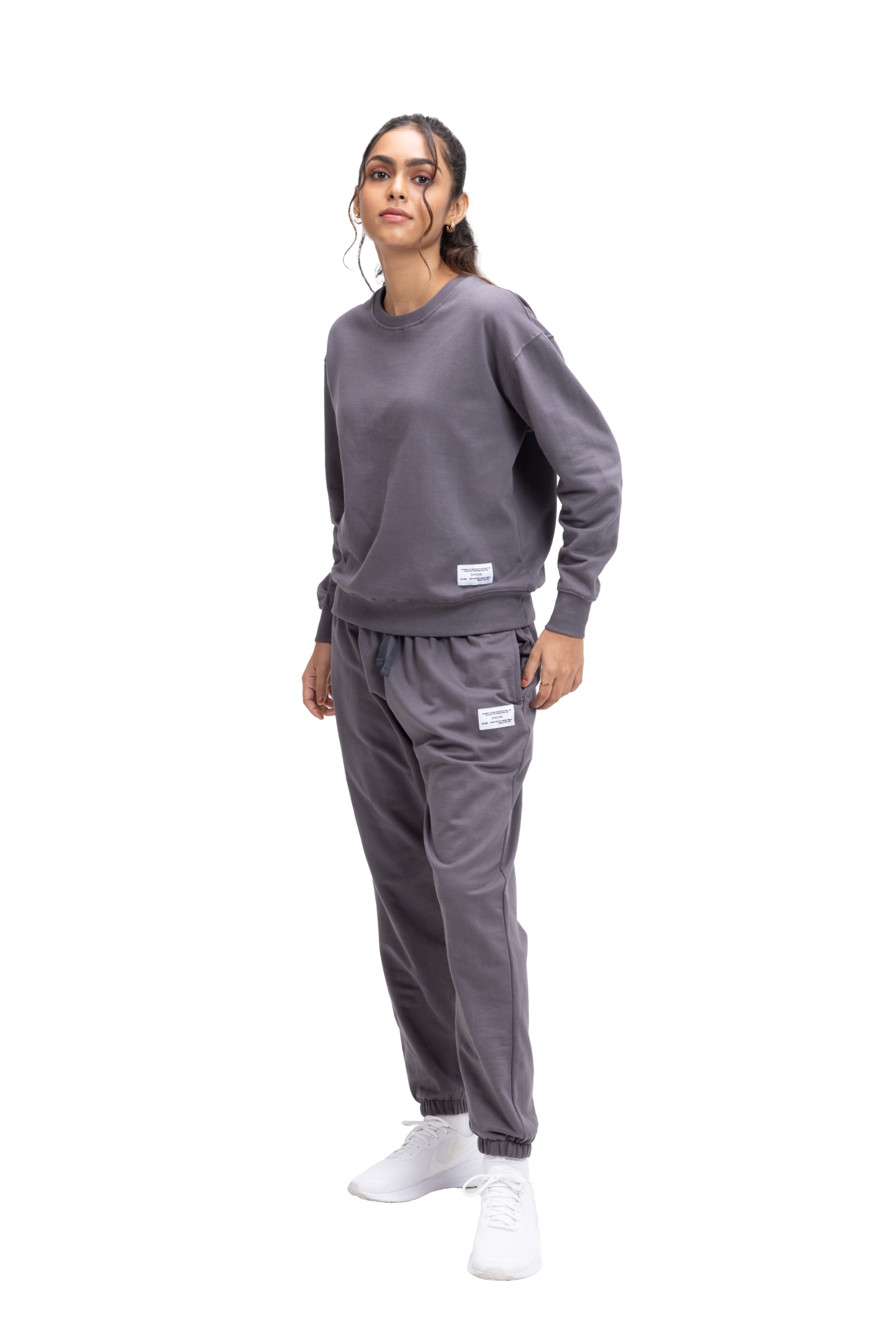 Organic Cotton Cuffed Sweatpants - STONE