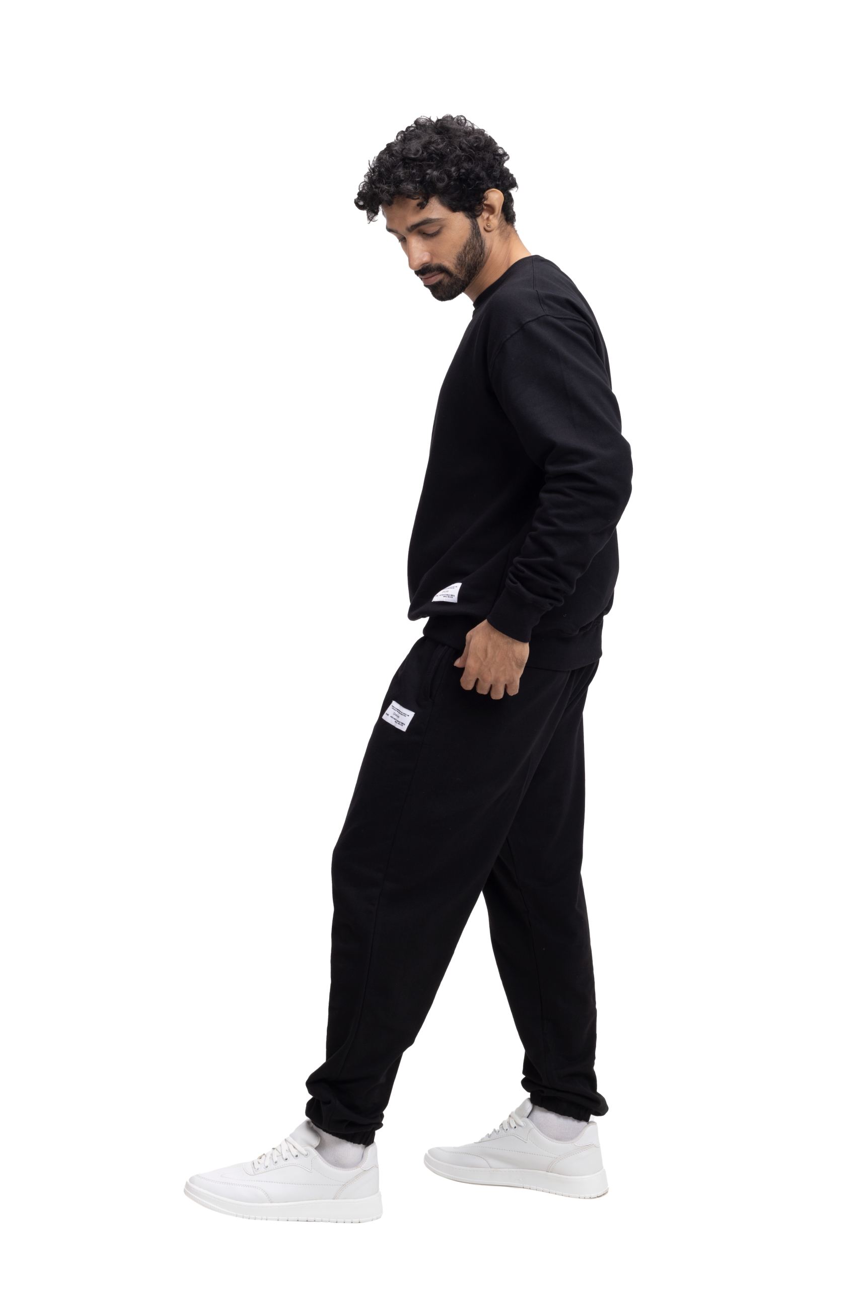 Organic Cotton Cuffed Sweatpants - COAL