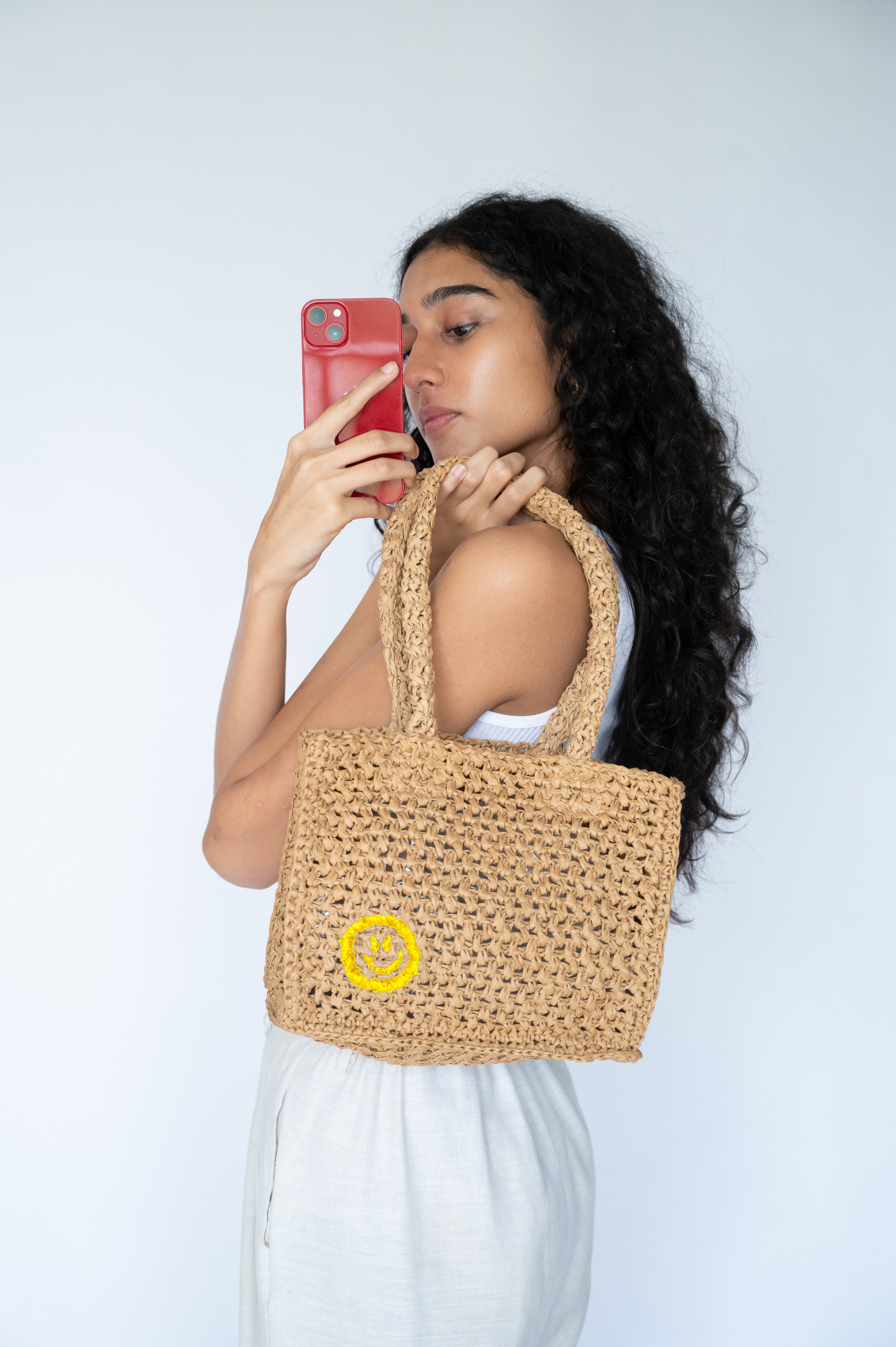 Raffia Mini Tote Bag