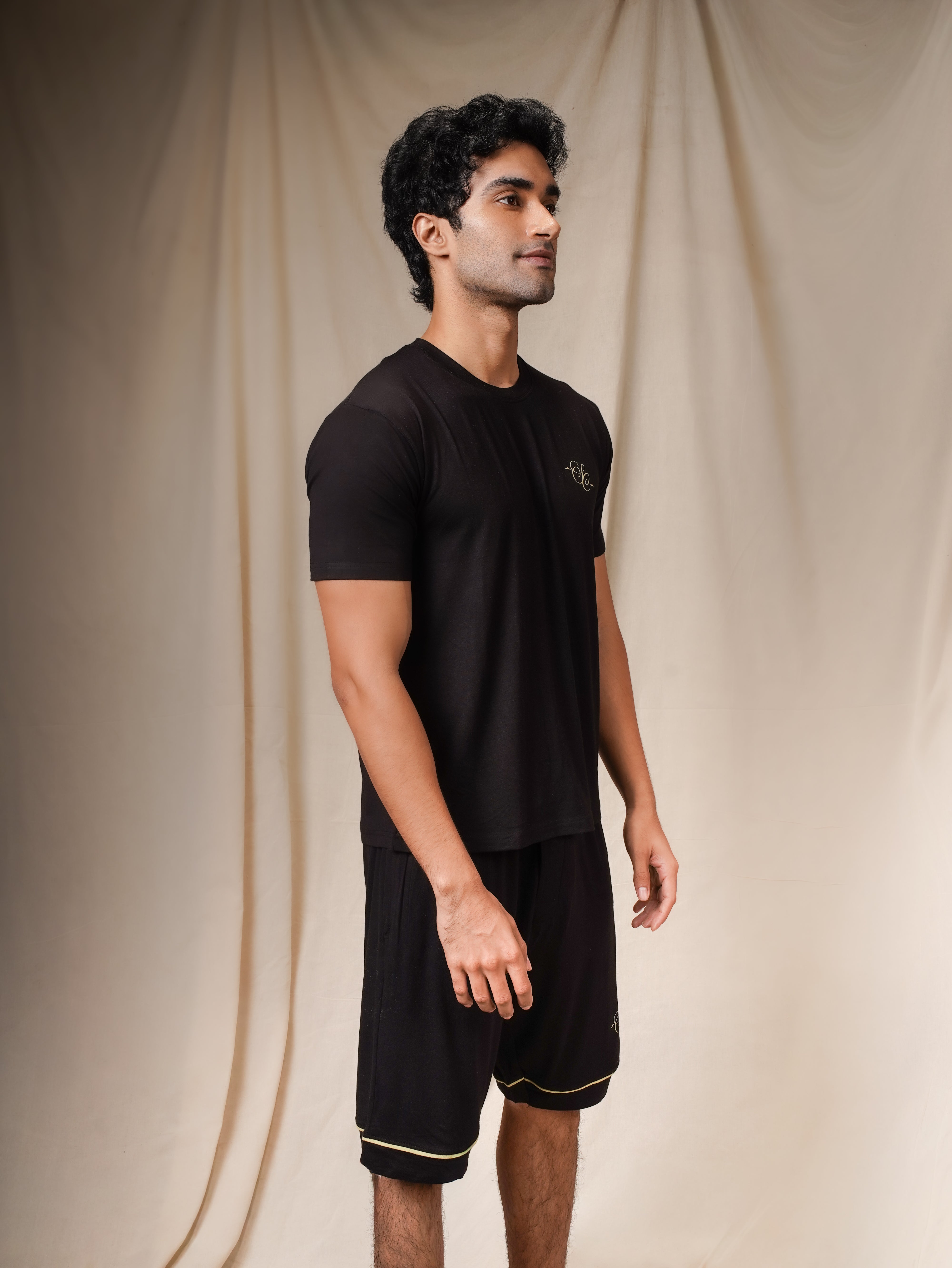 Men’s TENCEL™ Modal T Shirt & Shorts Sleepwear Set - Midnight Drift