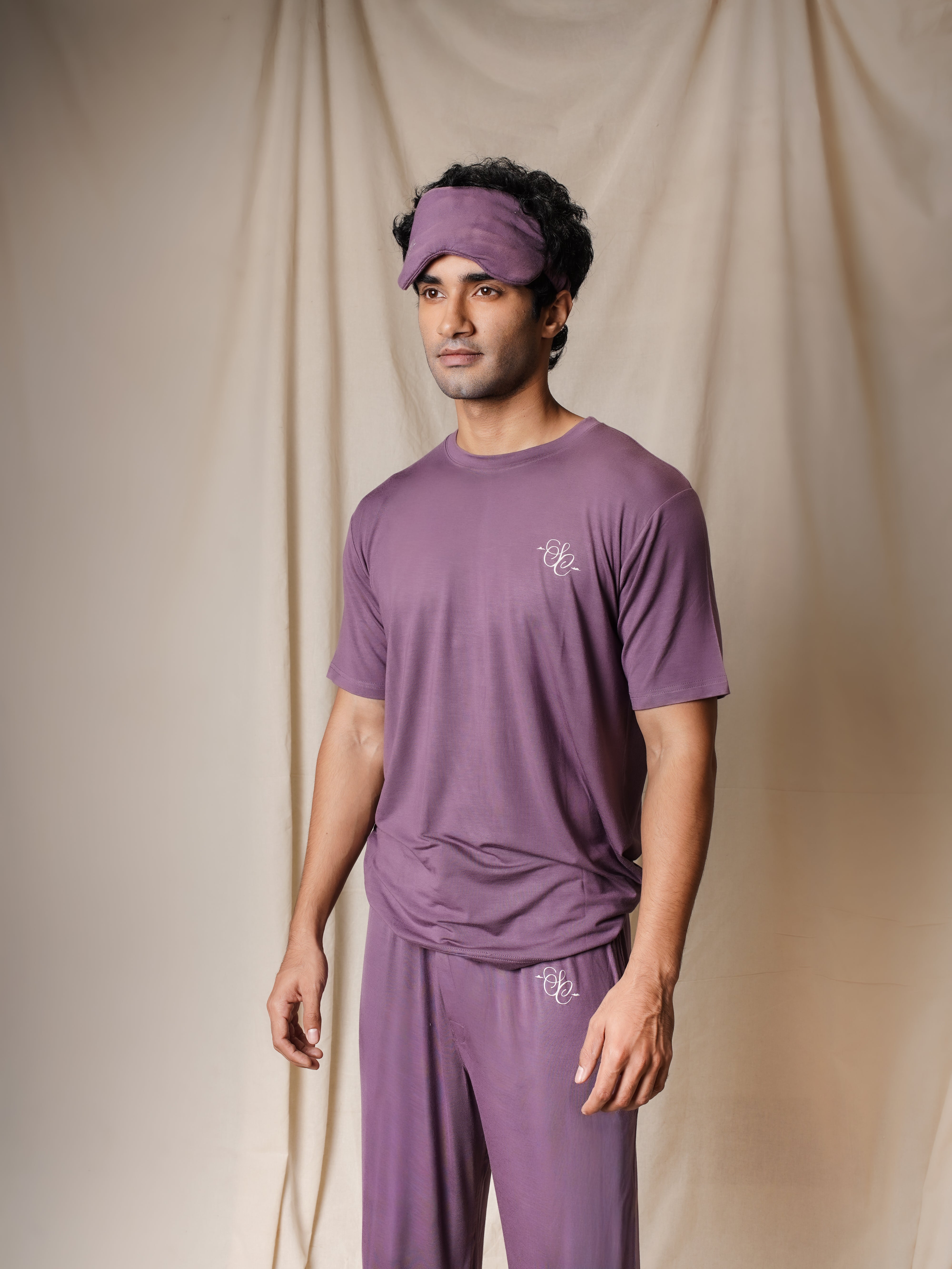 Men’s TENCEL™ Modal T Shirt & Pyjama Sleepwear Set - Evening Muse