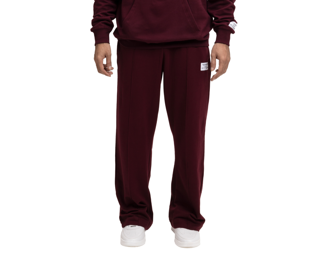 Organic Cotton Cuffed Sweatpants - CHERRY