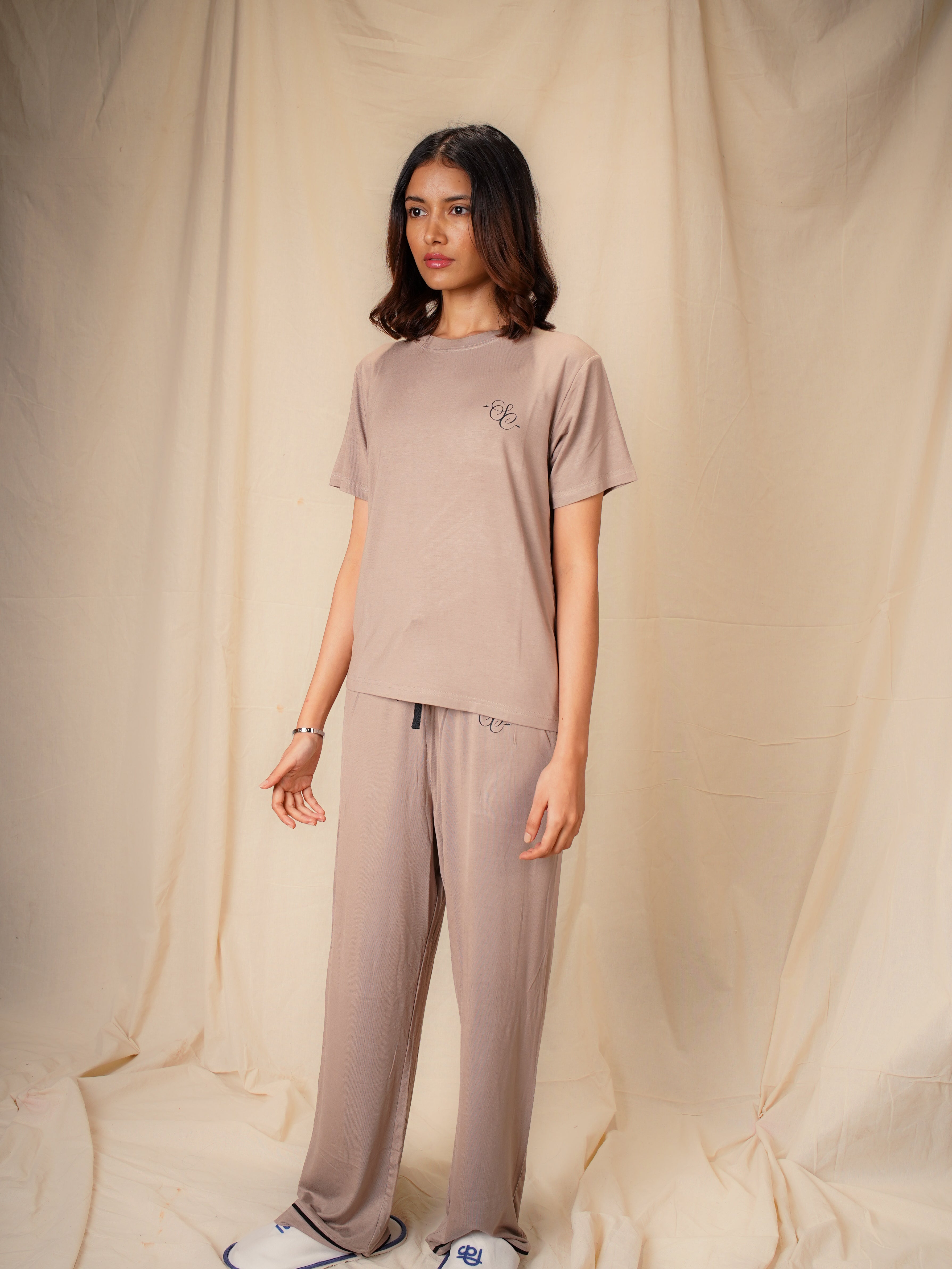 Women’s TENCEL™ Modal T Shirt & Pyjama Sleepwear Set - Quiet Dawn