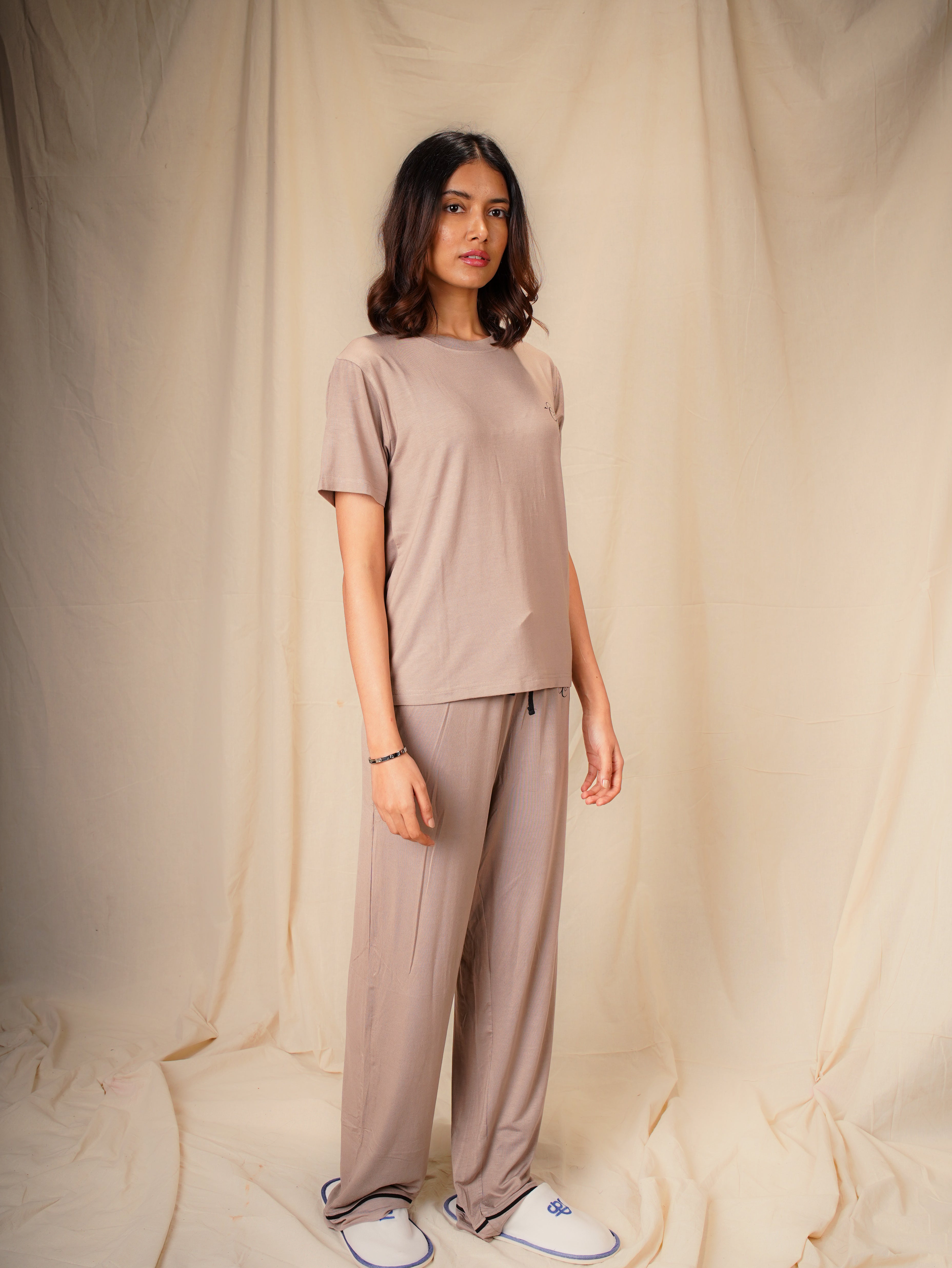 Women’s TENCEL™ Modal T Shirt & Pyjama Sleepwear Set - Quiet Dawn