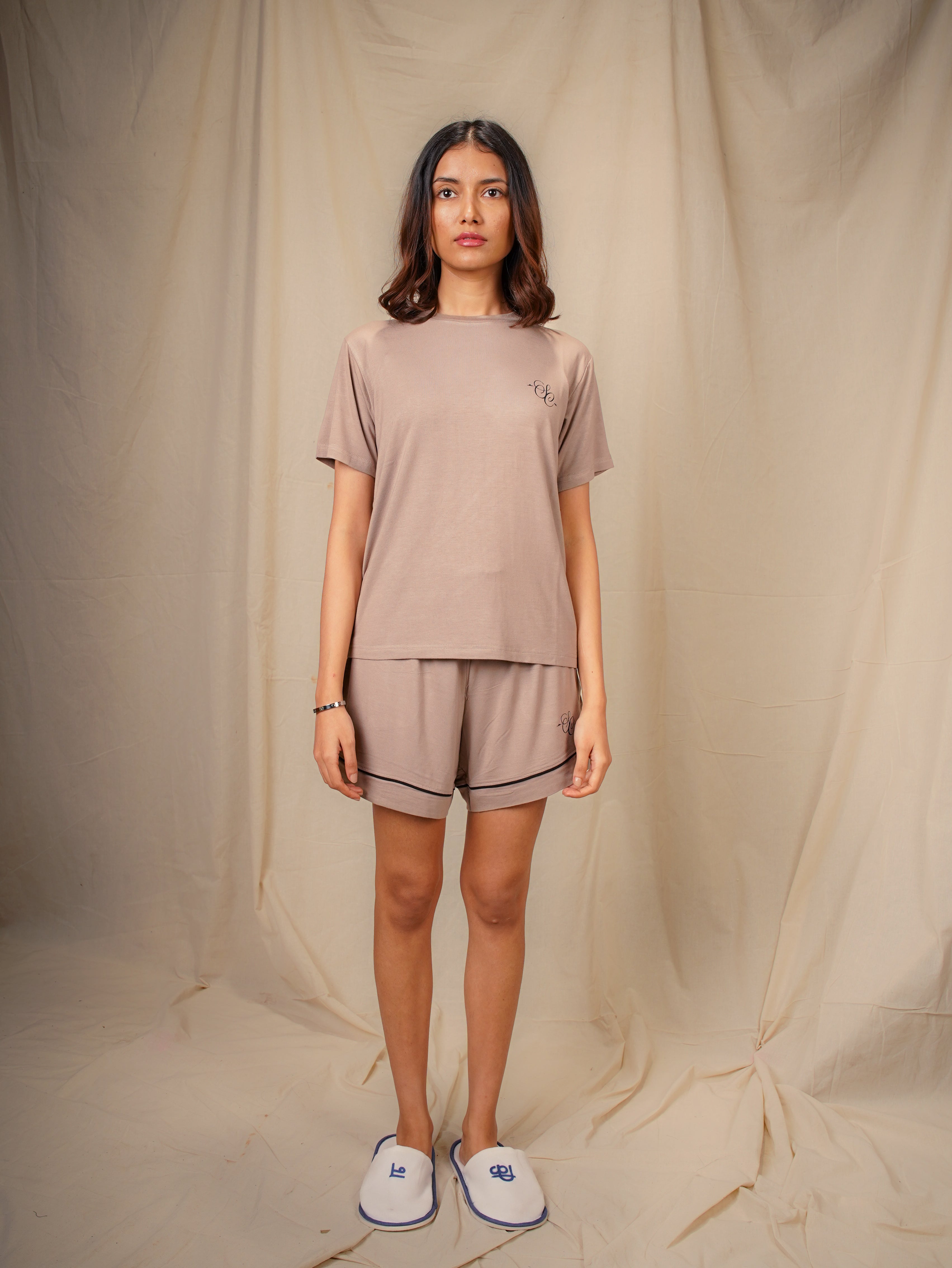 Women’s TENCEL™ Modal T Shirt & Shorts Sleepwear Set - Quiet Dawn