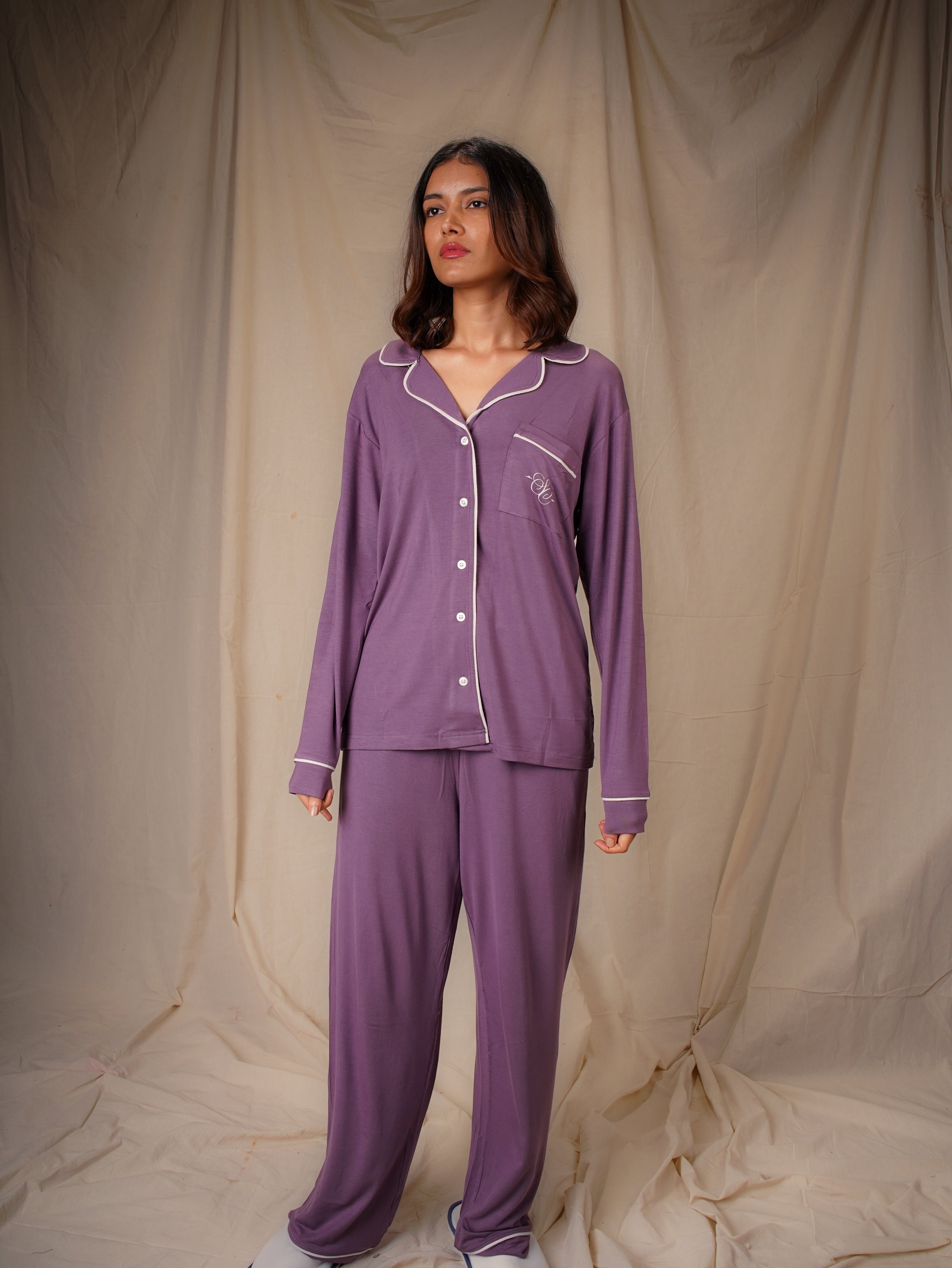 Women’s TENCEL™ Modal Long Sleeve & Pyjama Sleepwear Set - Evening Muse