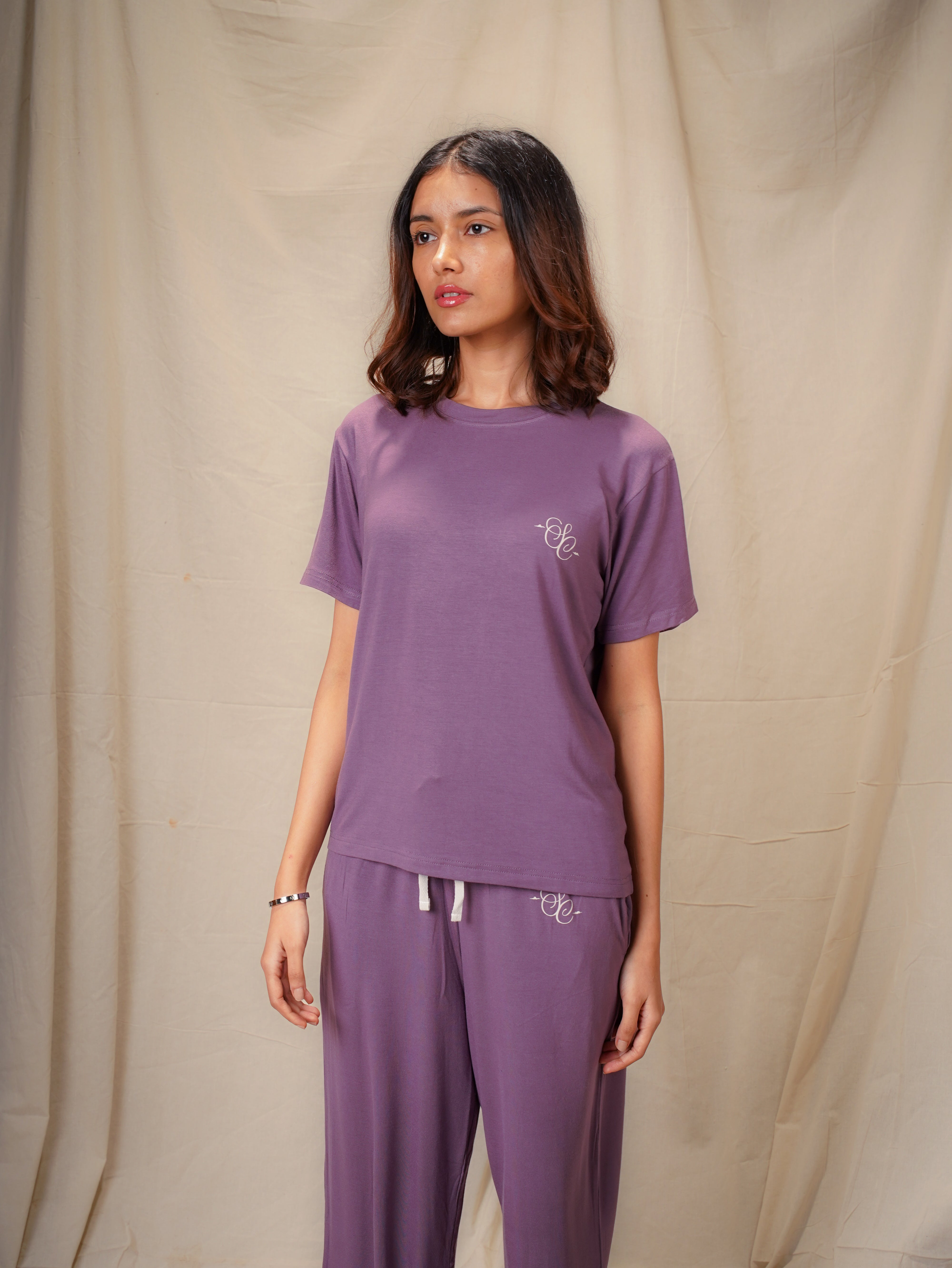 Women’s TENCEL™ Modal T Shirt & Pyjama Sleepwear Set - Evening Muse