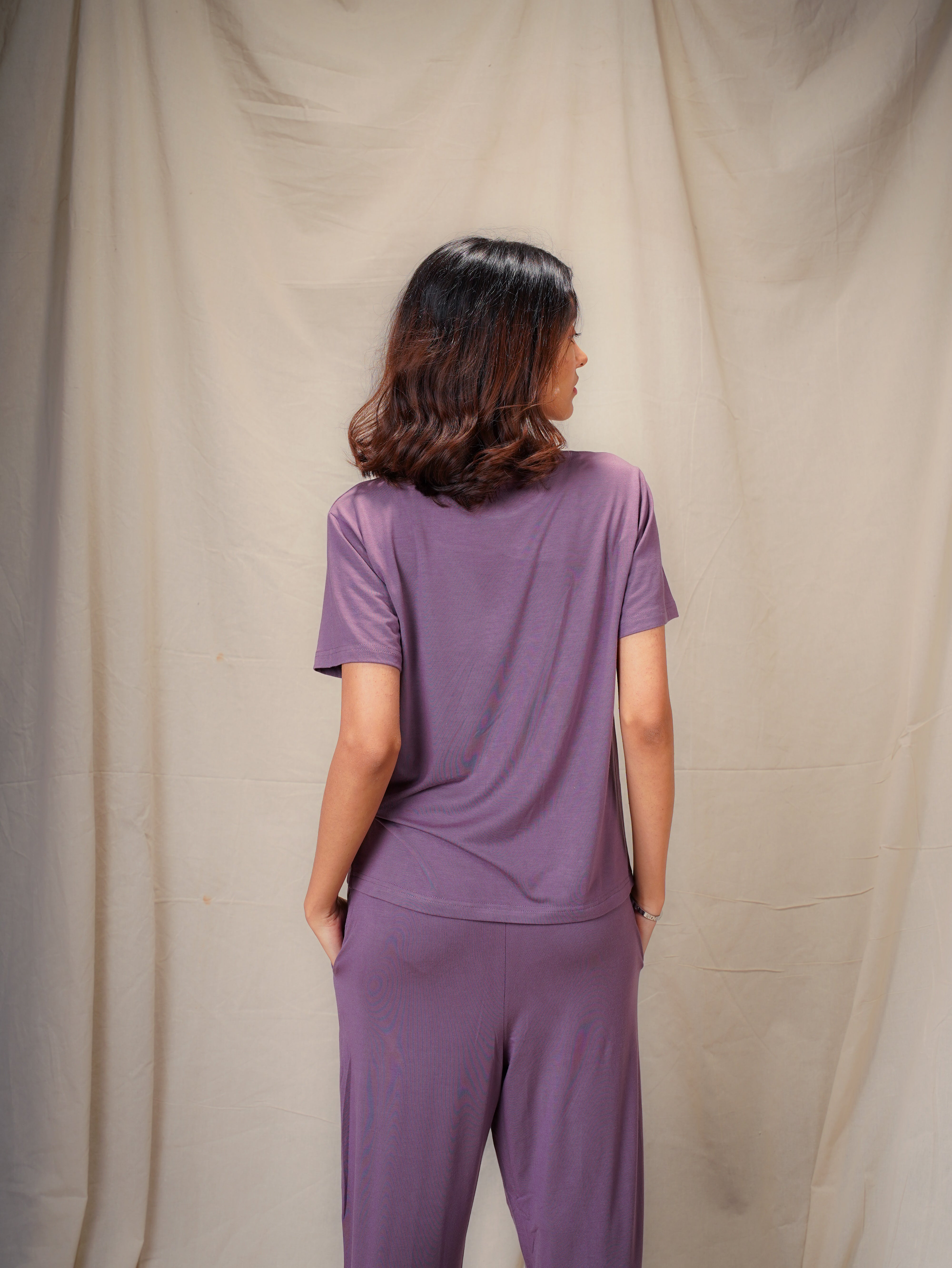 Women’s TENCEL™ Modal T Shirt & Pyjama Sleepwear Set - Evening Muse