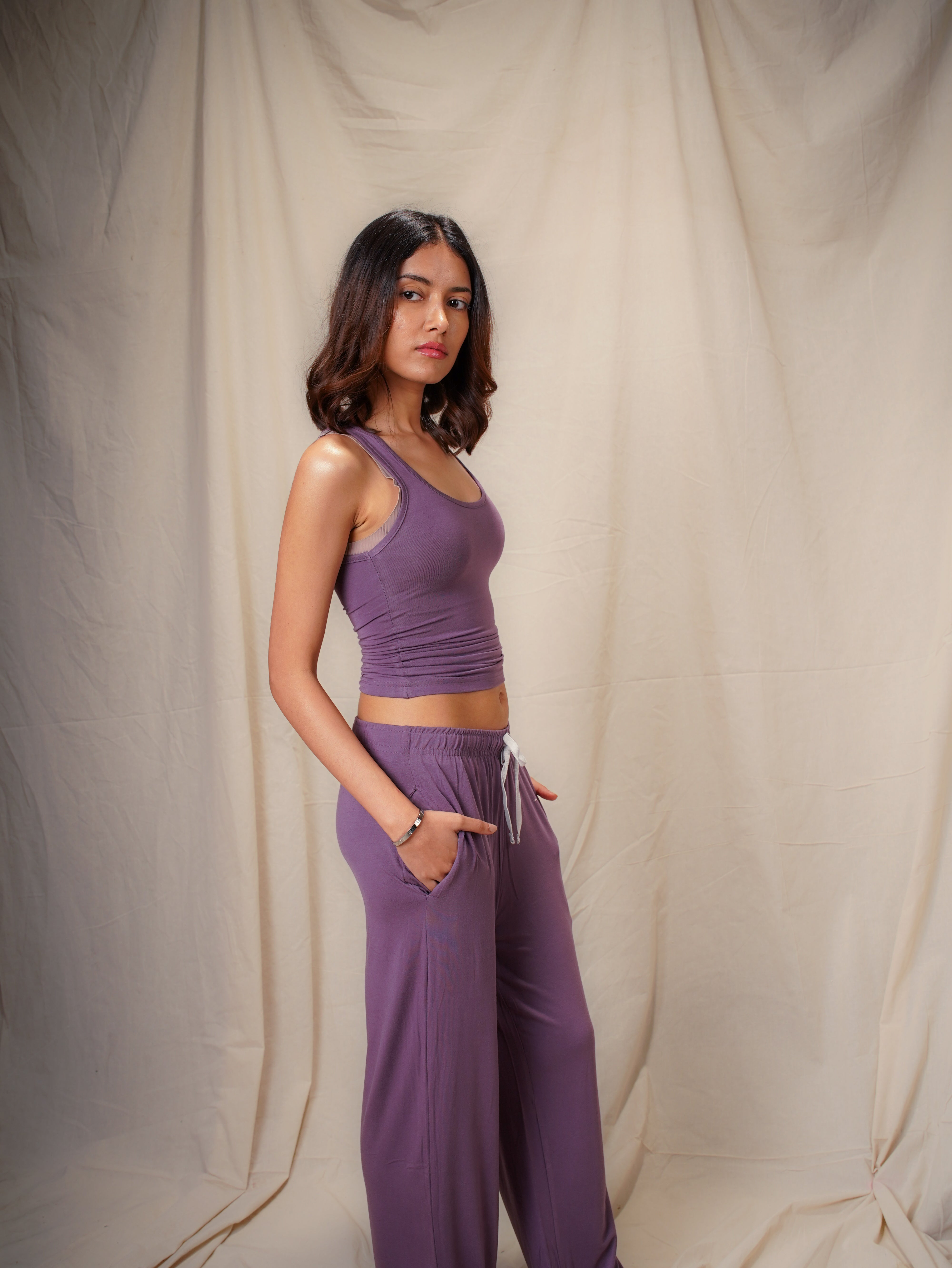 Women’s TENCEL™ Modal Tank & Pyjama Sleepwear Set - Evening Muse