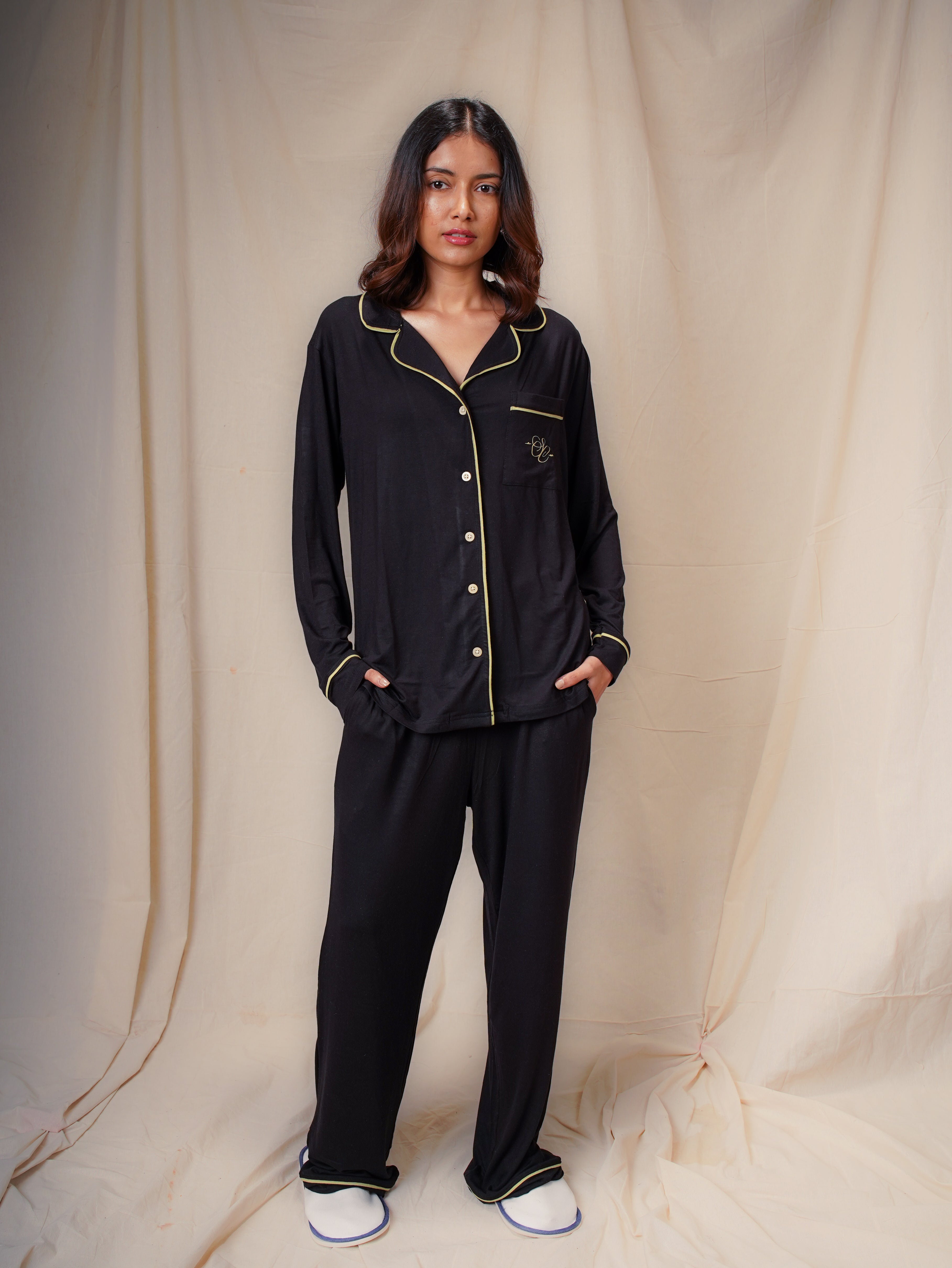 Women’s TENCEL™ Modal Long Sleeve & Pyjama Sleepwear Set - Midnight Drift