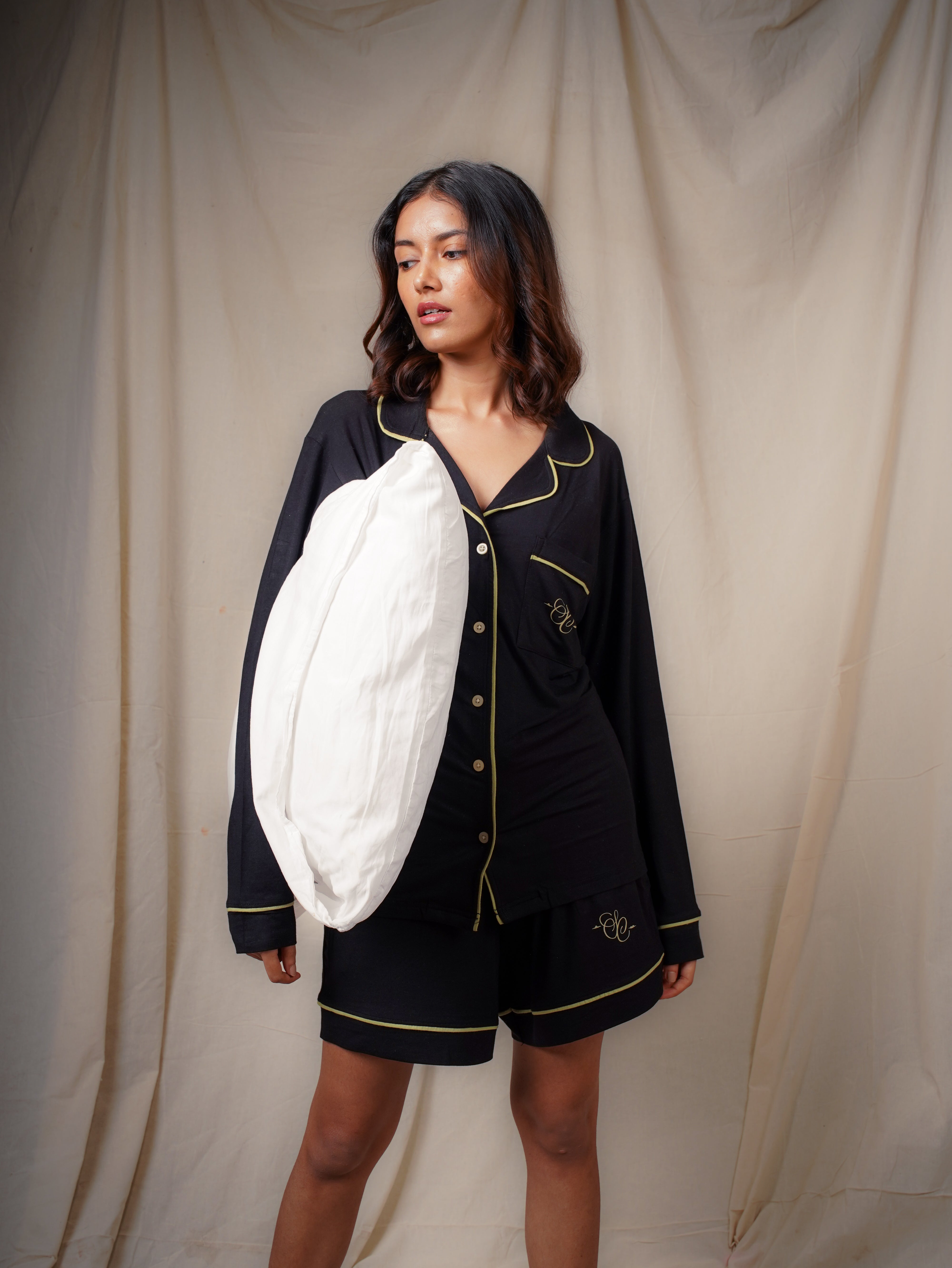 Women’s TENCEL™ Modal Long Sleeve & Shorts Sleepwear Set - Midnight Drift