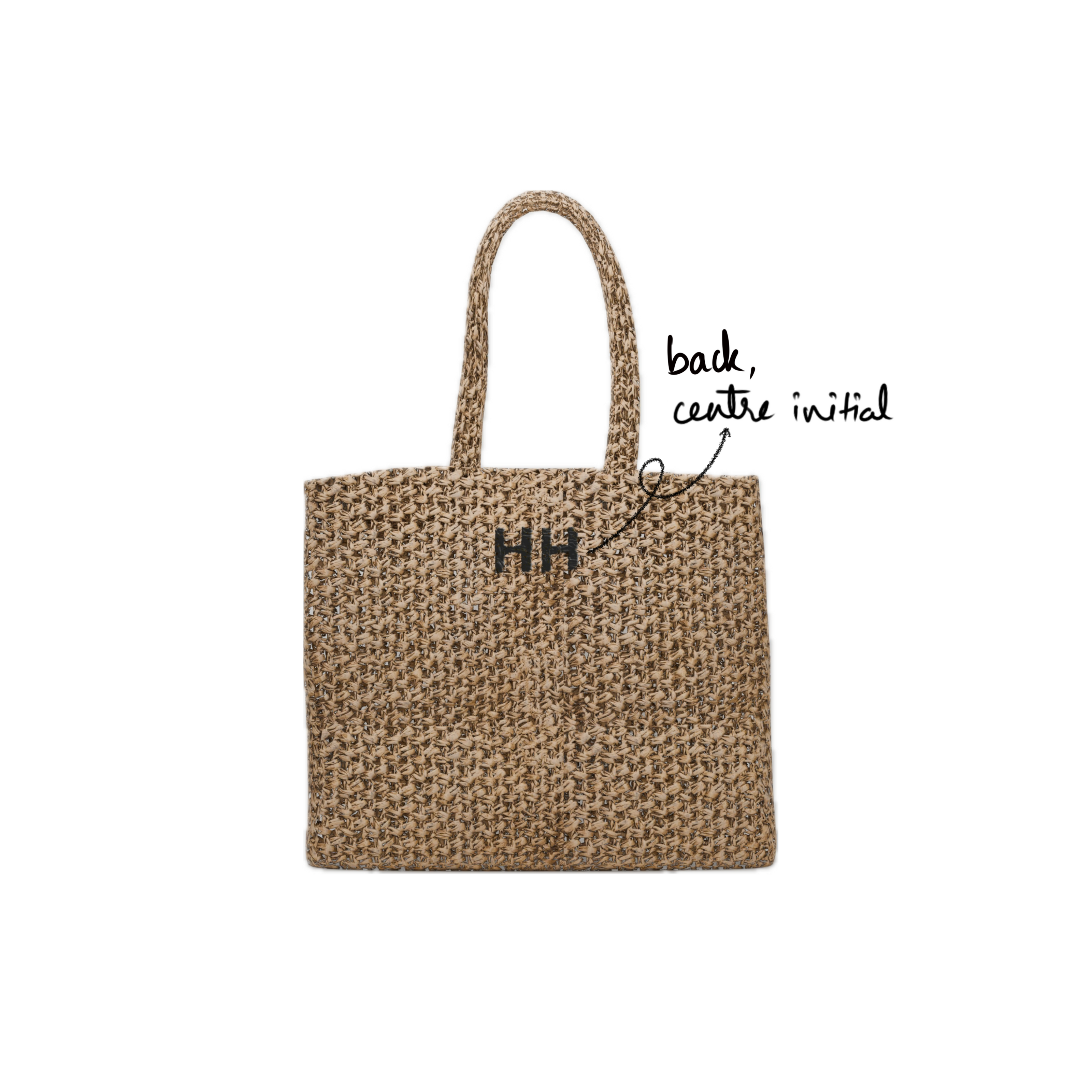 Custom Raffia Large Tote Bag image 1