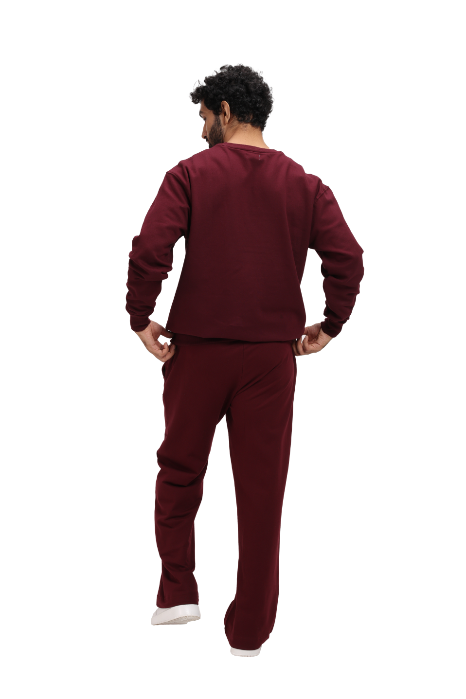 Organic Cotton Straight Sweatpants - CHERRY