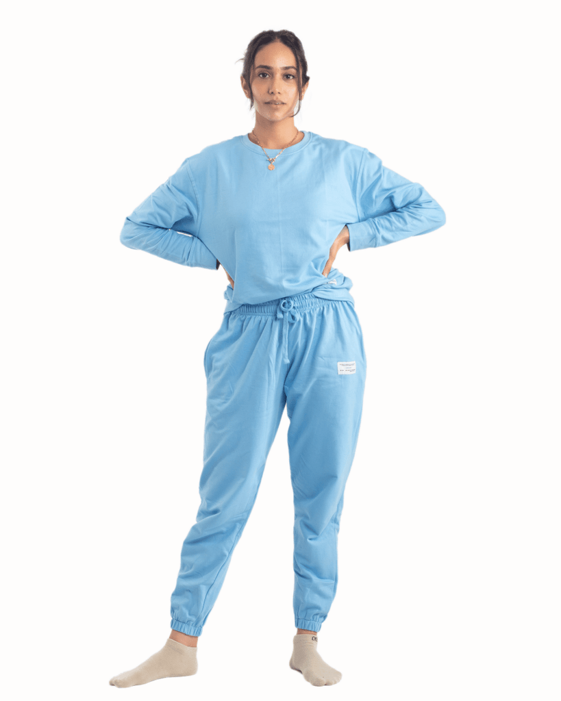 Organic Cotton Sweatsuit Unisex - SKY -